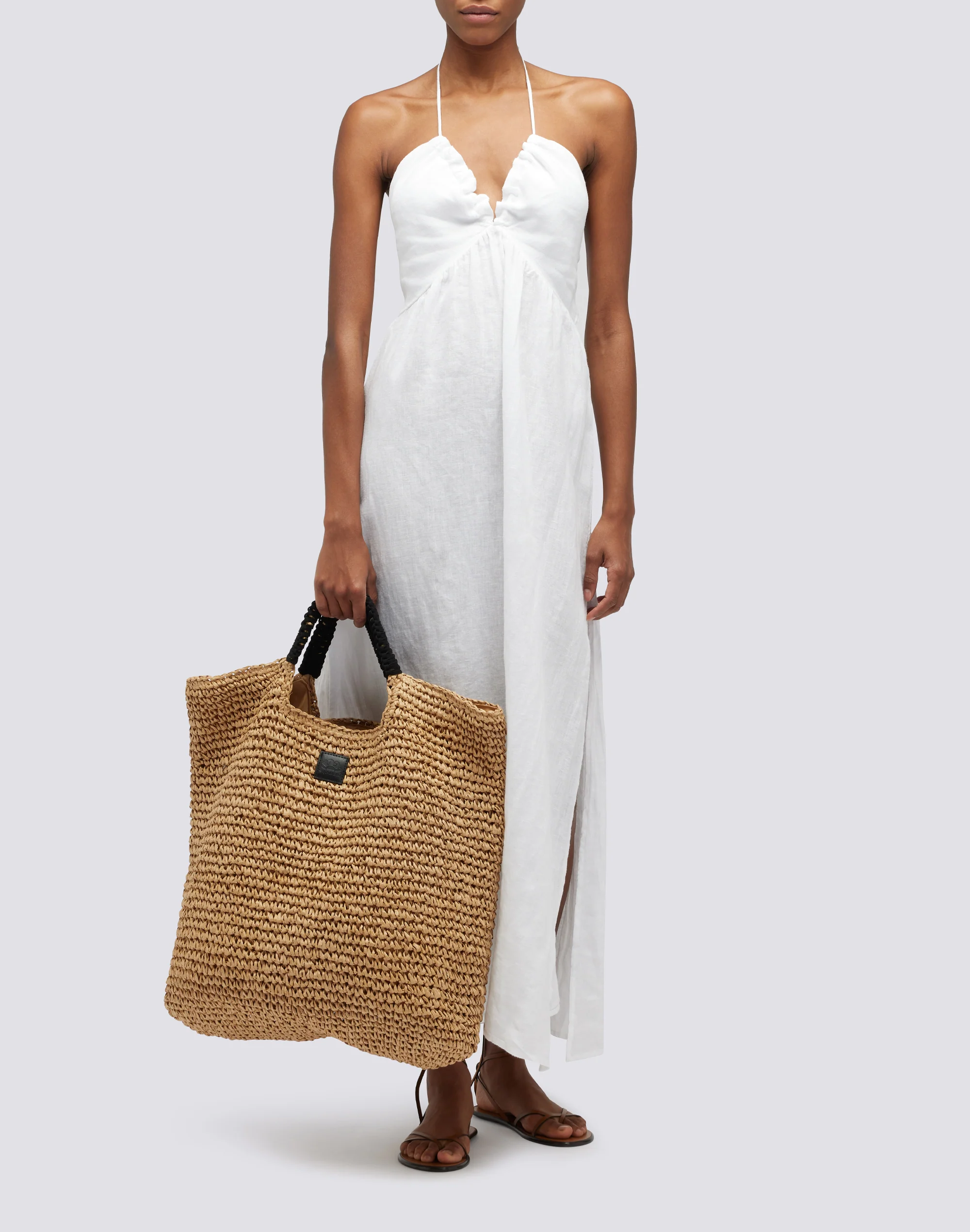 LARGE WOVEN PAPER STRAW BAG - Image 5