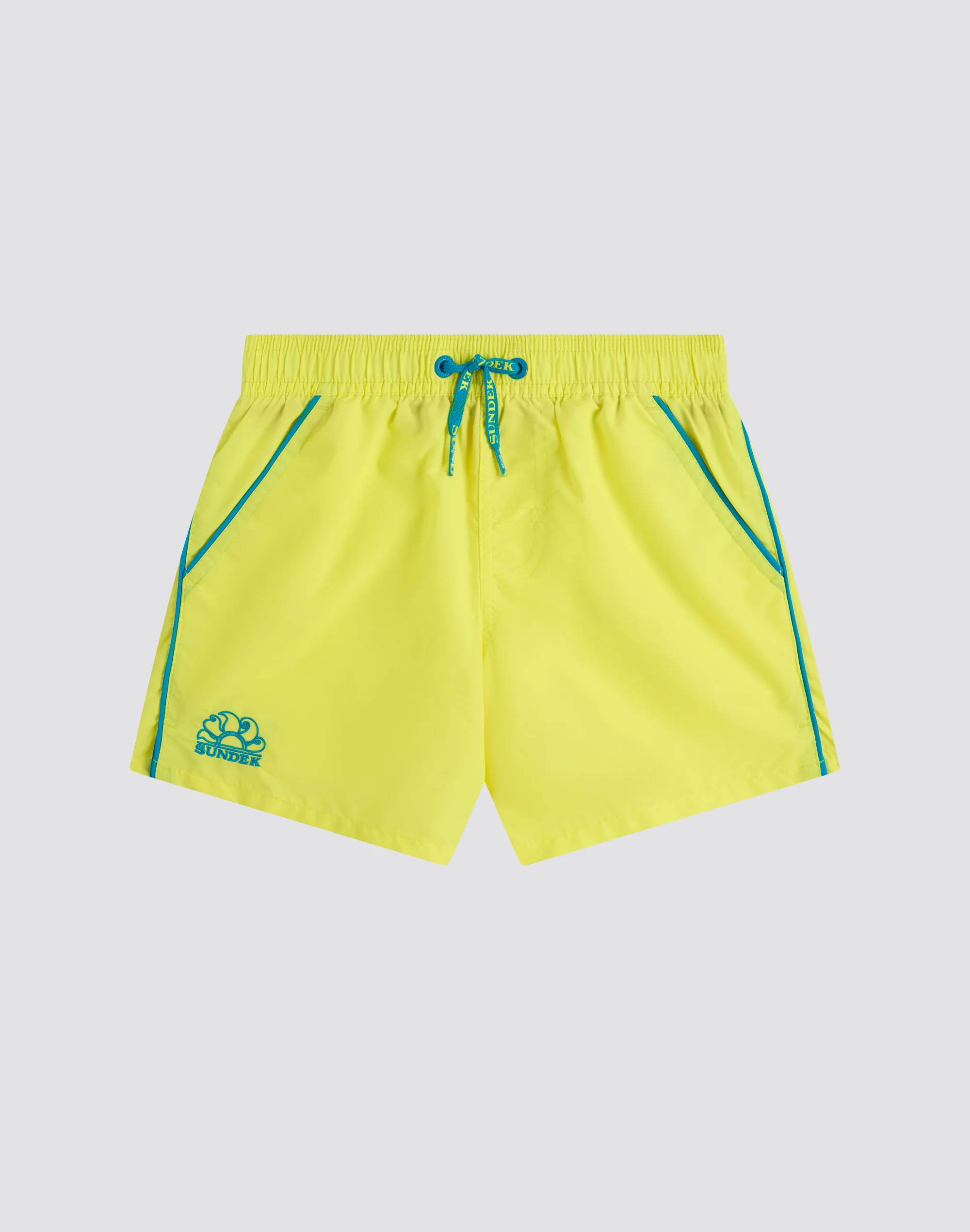 ICONIC TAFFETA SHORT-LENGTHS SWIMSHORTS WITH ELASTICATED WAIST AND PIPING