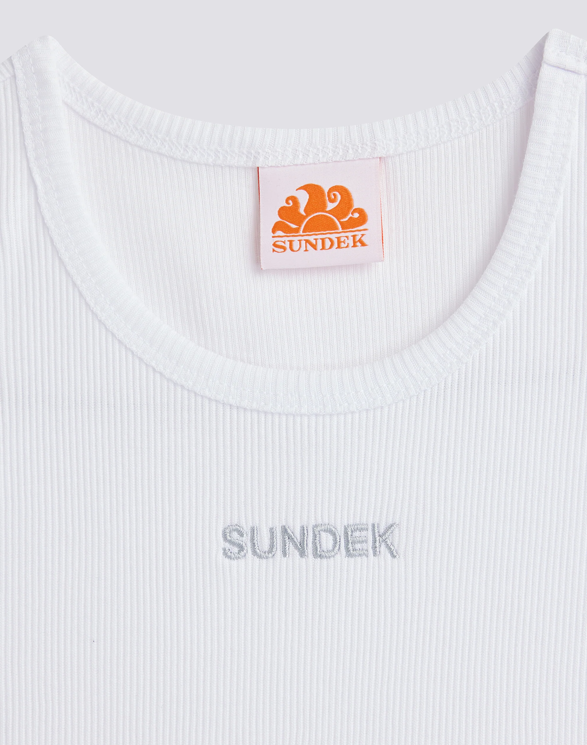 RIBBED TANK TOP WITH EMBROIDERED LOGO - Image 3