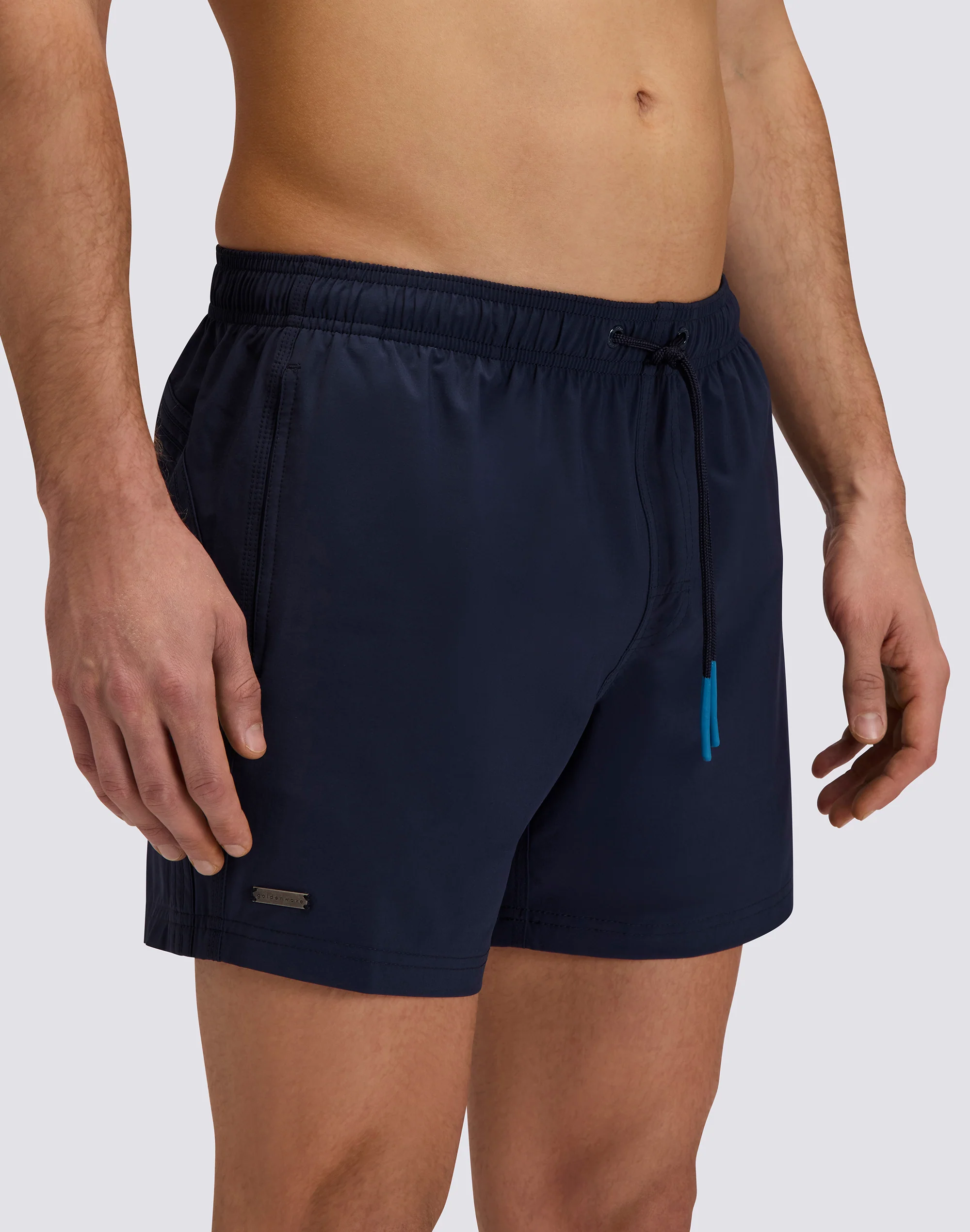 GOLDENWAVE MEN'S SHORT SWIMSUIT WITH ELASTIC WAIST, SOLID COLOR, 4WAY STRETCH - Image 3
