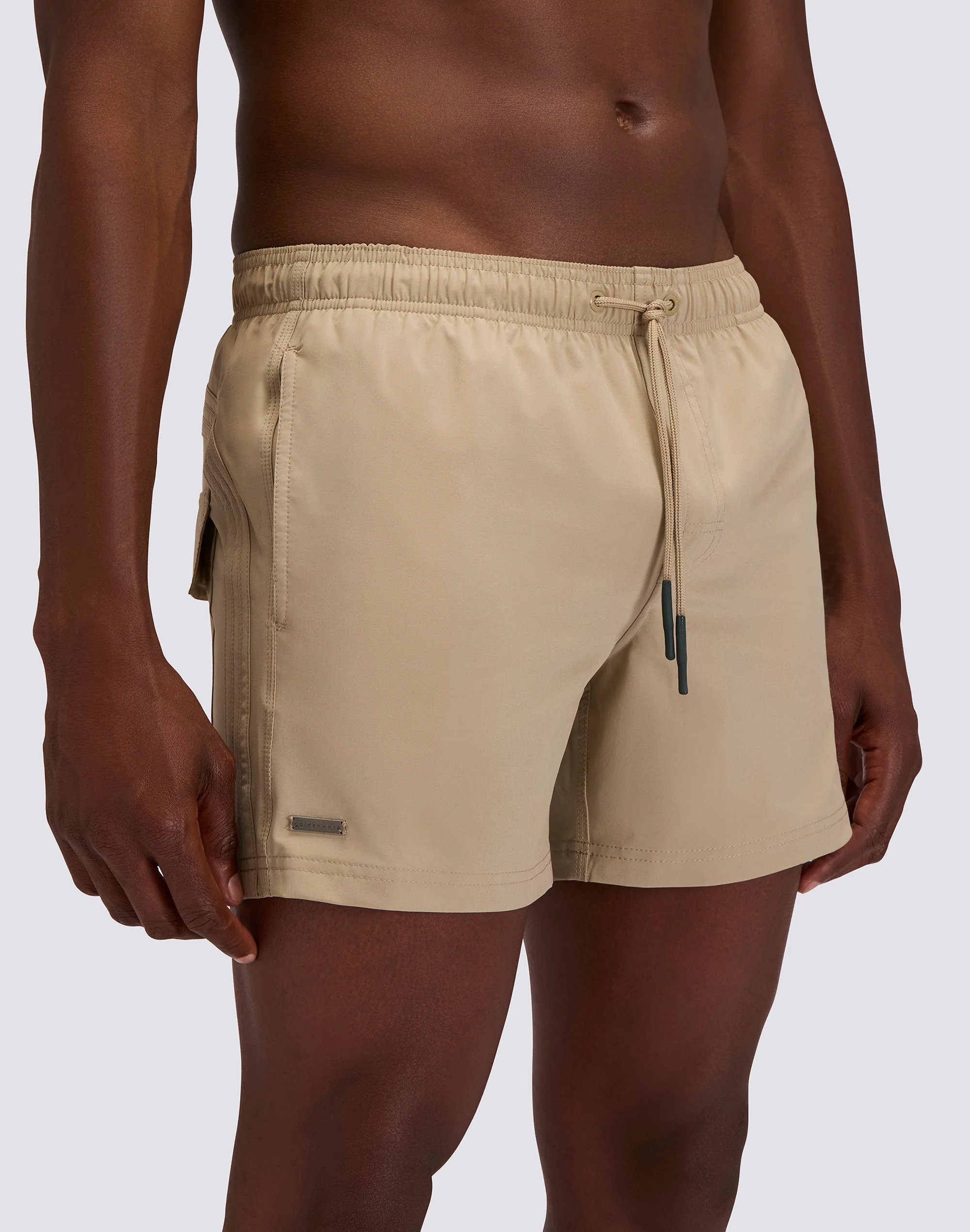 GOLDENWAVE MEN'S SHORT SWIMSUIT WITH ELASTIC WAIST, SOLID COLOR, 4WAY STRETCH - Image 3