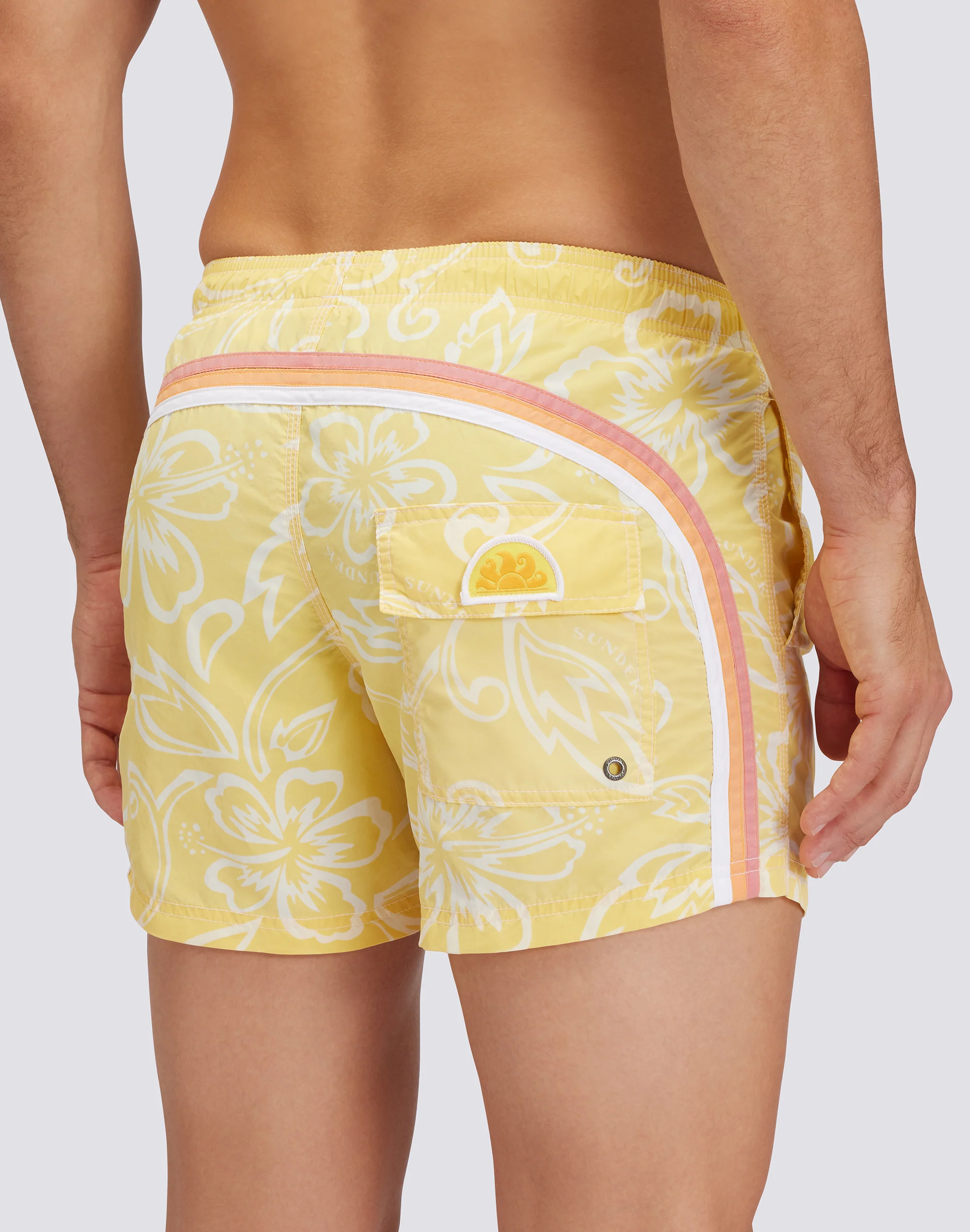 SK23 PRINT SHORT SWIMSHORTS ELASTIC WAIST ICONIC TAFFETA GOLDENWAVE  - Image 3