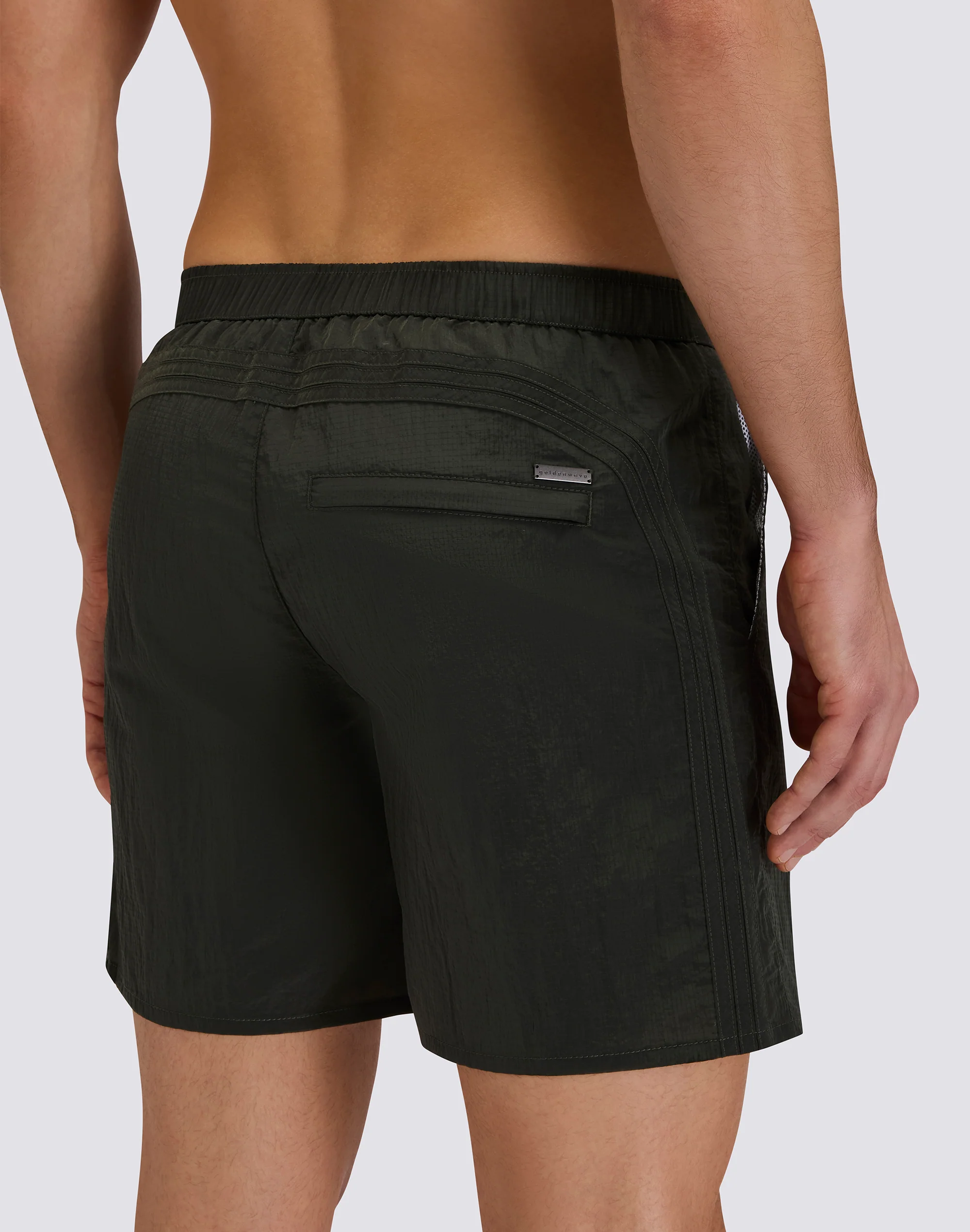 GOLDENWAVE MEN'S LONG SWIMSUIT WITH SEMI-ELASTIC WAIST IN RIPSTOP NYLON - Image 3