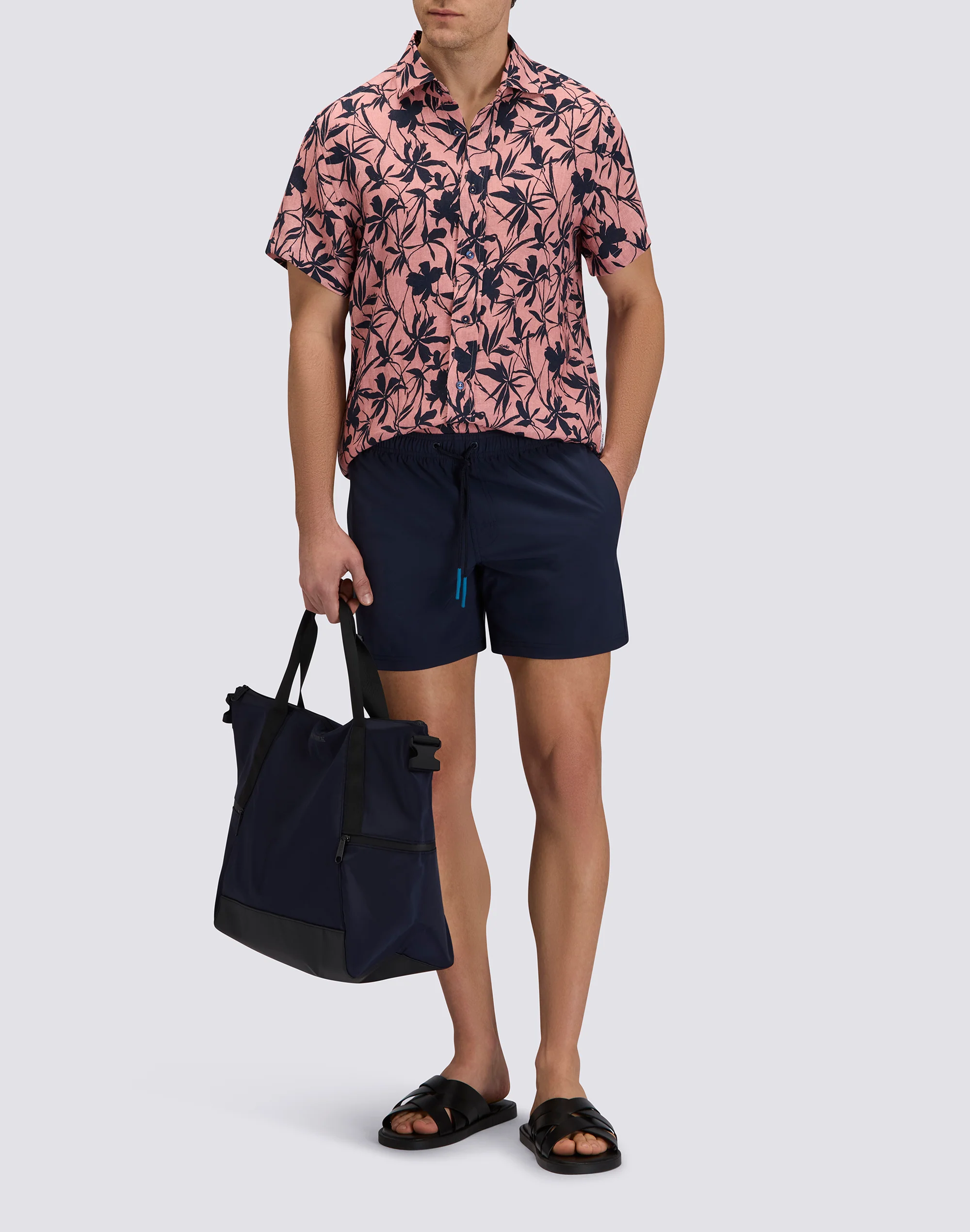 MEN'S PRINTED SHORT-SLEEVED LINEN SHIRT - Image 3