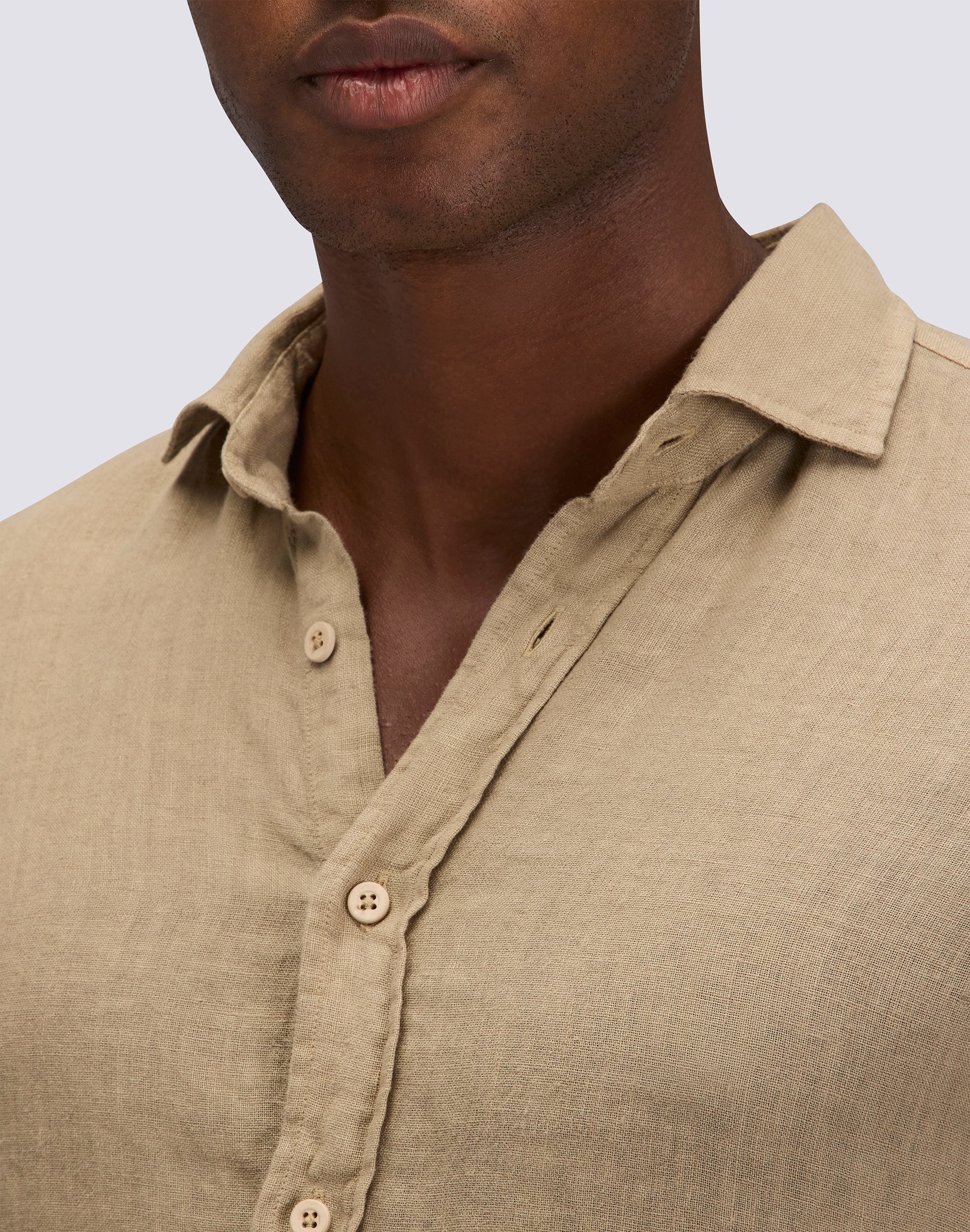 MEN'S GARMENT-DYED LINEN SHIRT - Image 3