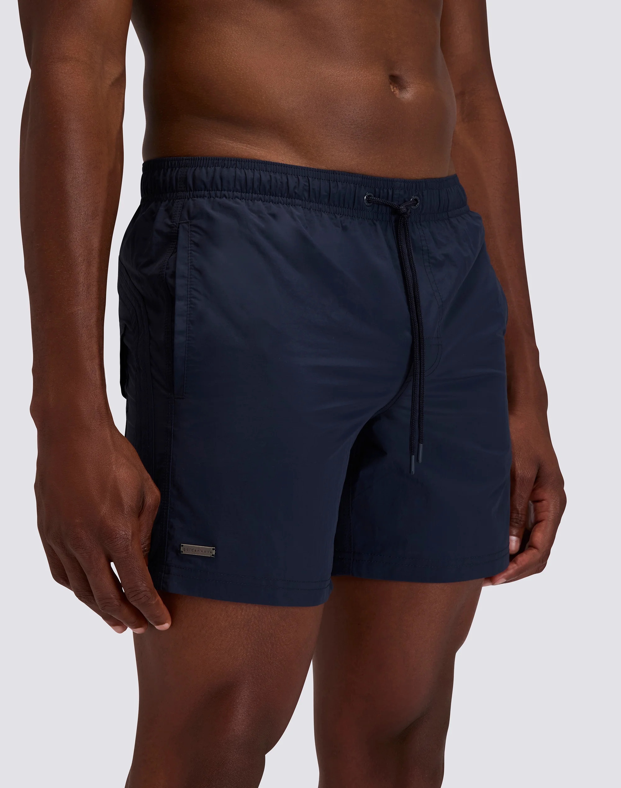 GOLDENWAVE MEN'S SHORT SWIMSUIT WITH ELASTIC WAIST, SOLID COLOR, NYLON TASLAN, COTTON TOUCH - Image 3