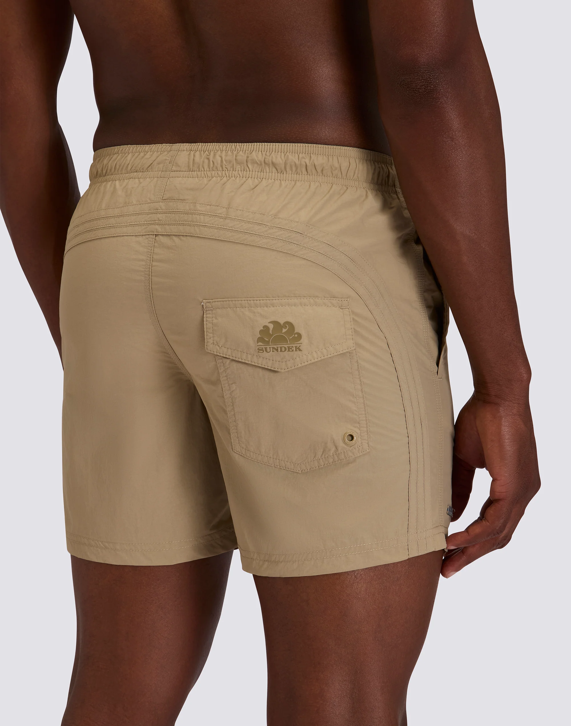 GOLDENWAVE MEN'S SHORT SWIMSUIT WITH ELASTIC WAIST, SOLID COLOR, NYLON TASLAN, COTTON TOUCH - Image 4