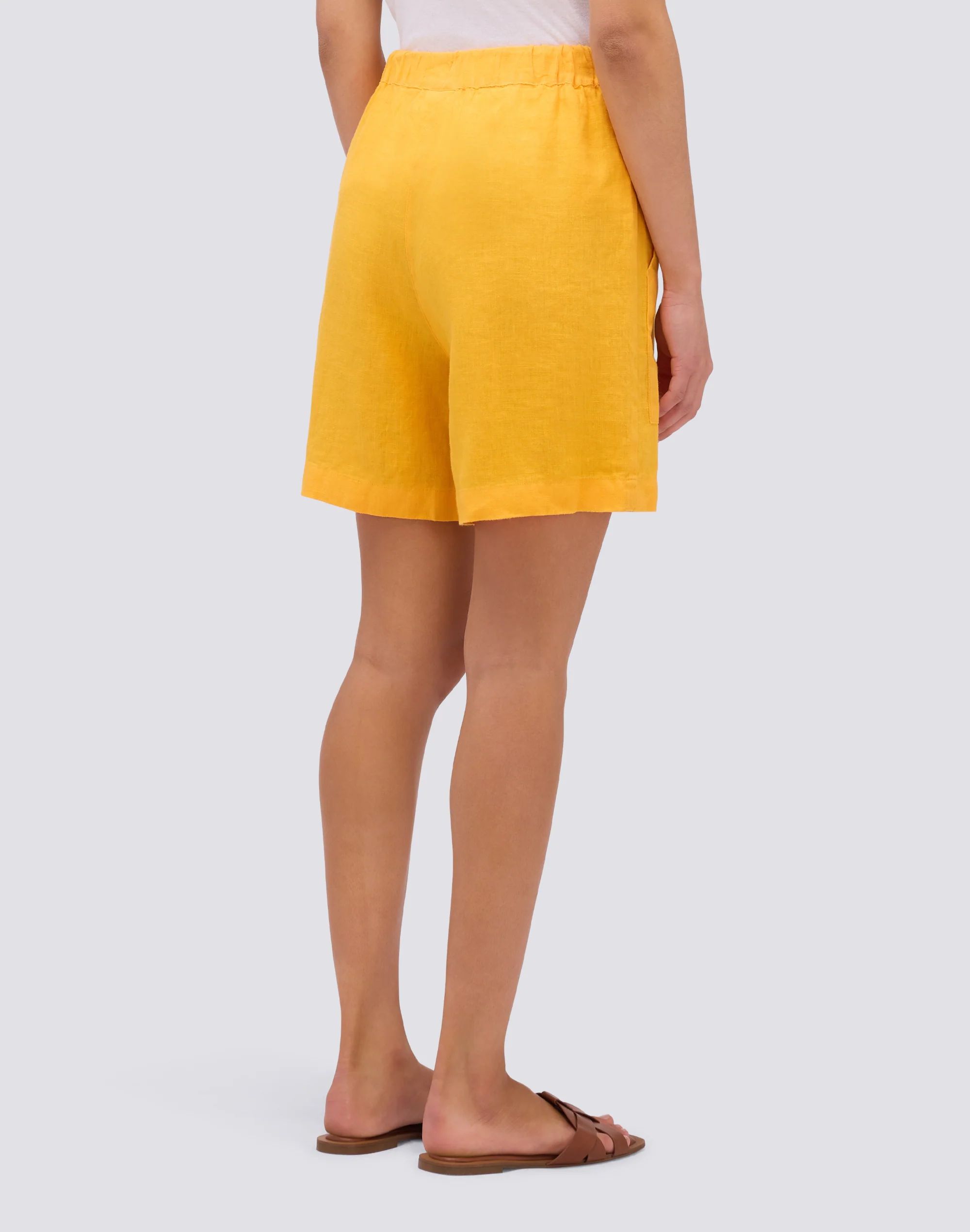 STRETCH-WAIST LINEN SHORTS - Image 3