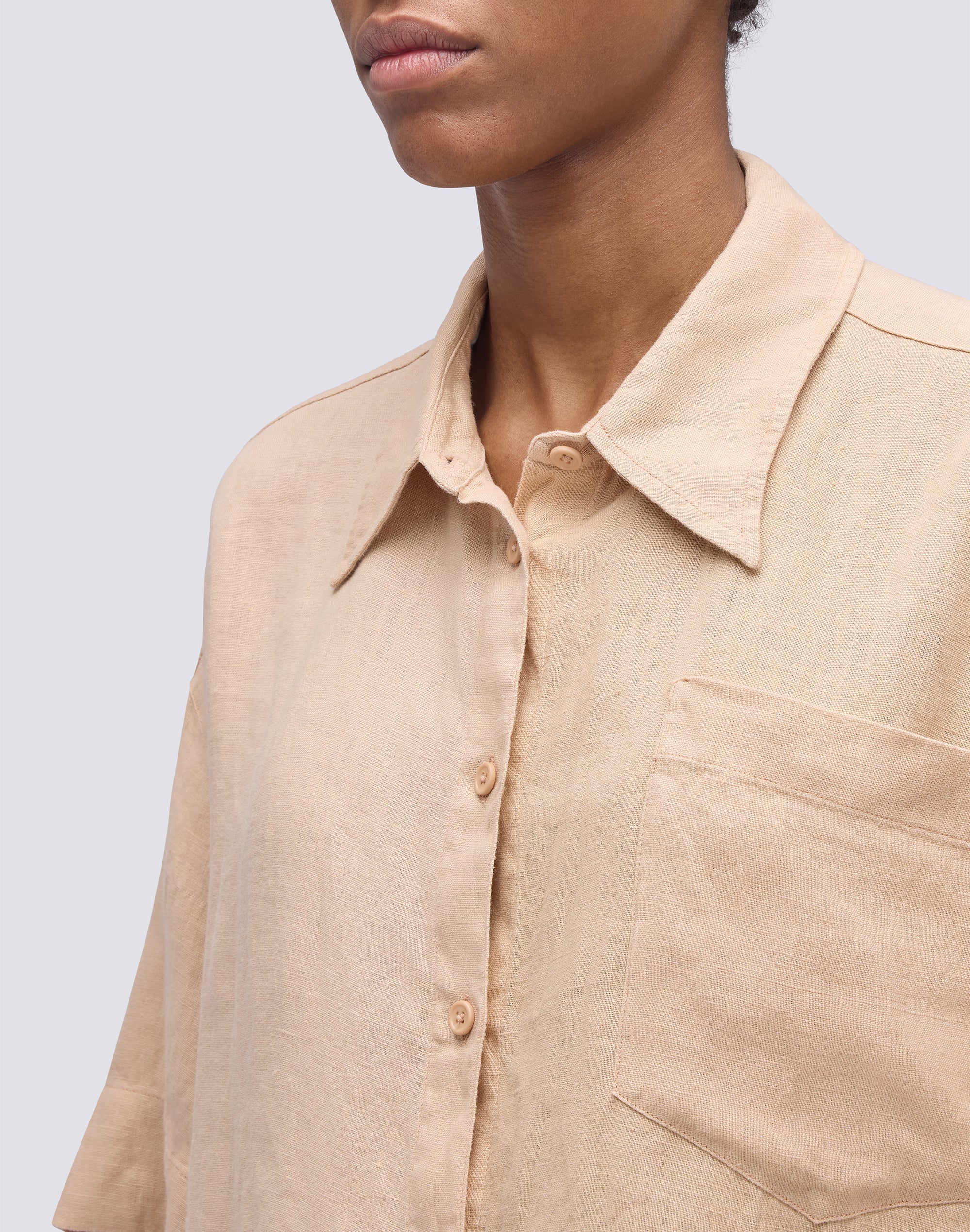 GARMENT DYED LINEN SHIRT - Image 4
