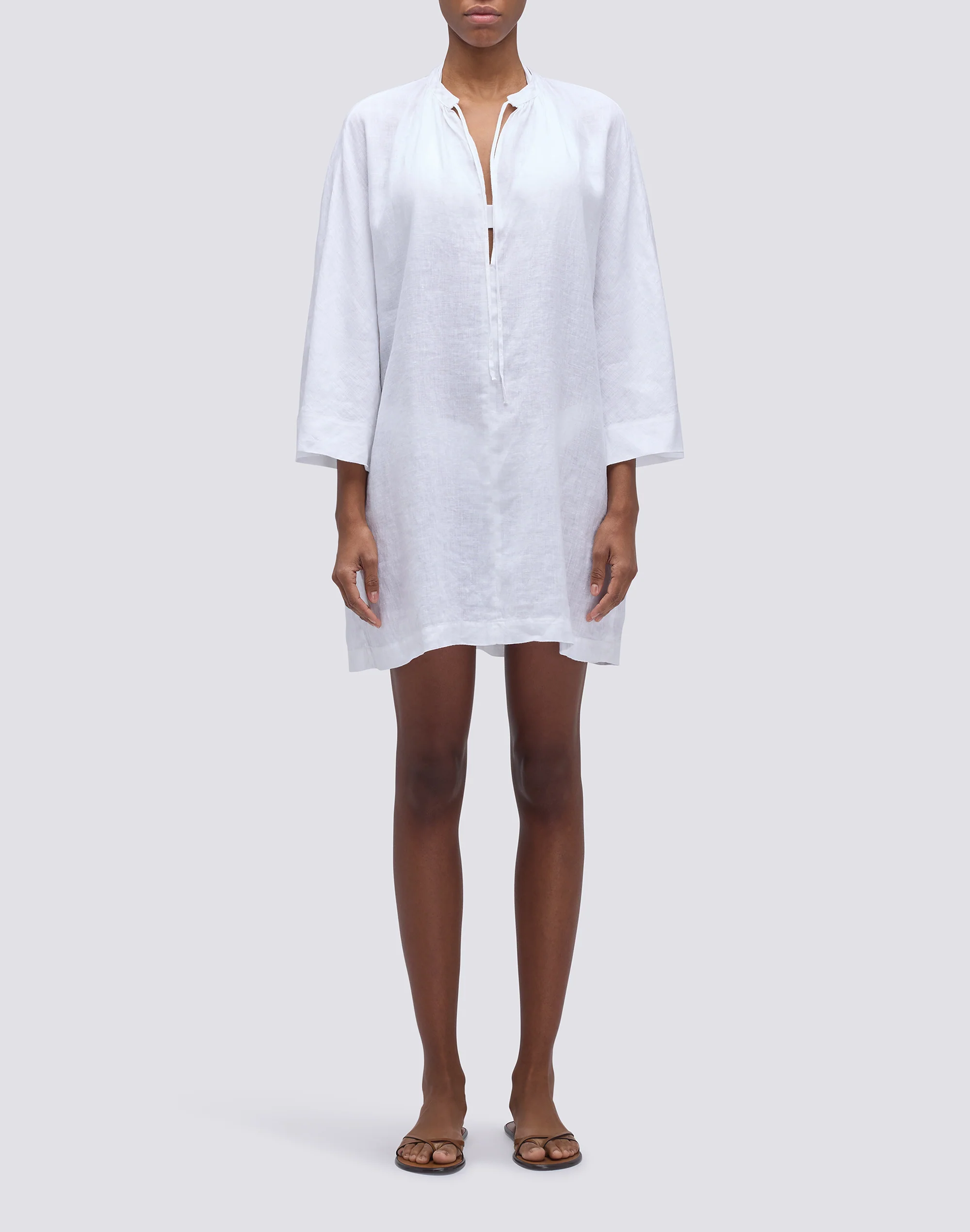SHORT LINEN DRESS - Image 2