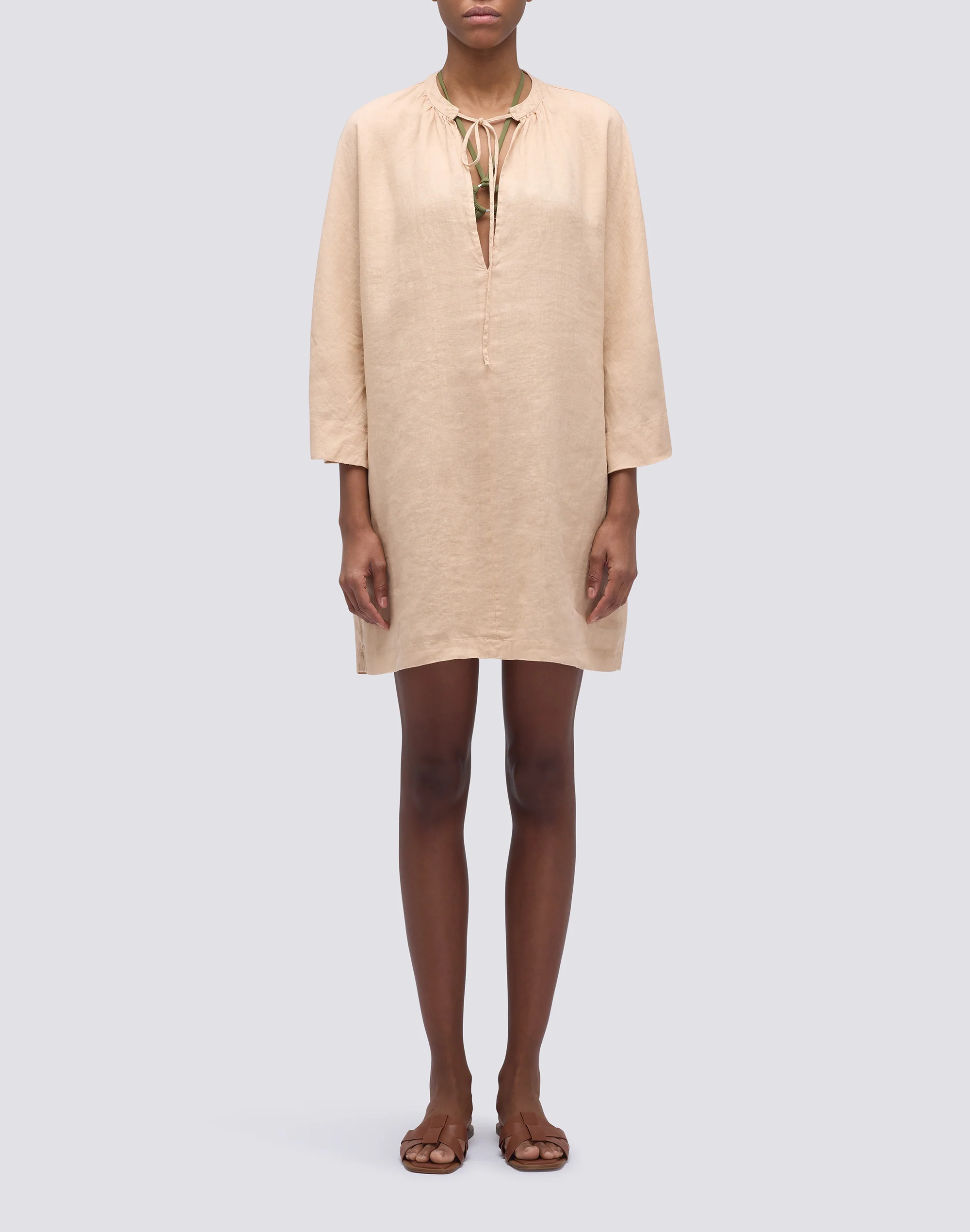 SHORT LINEN DRESS - Image 2