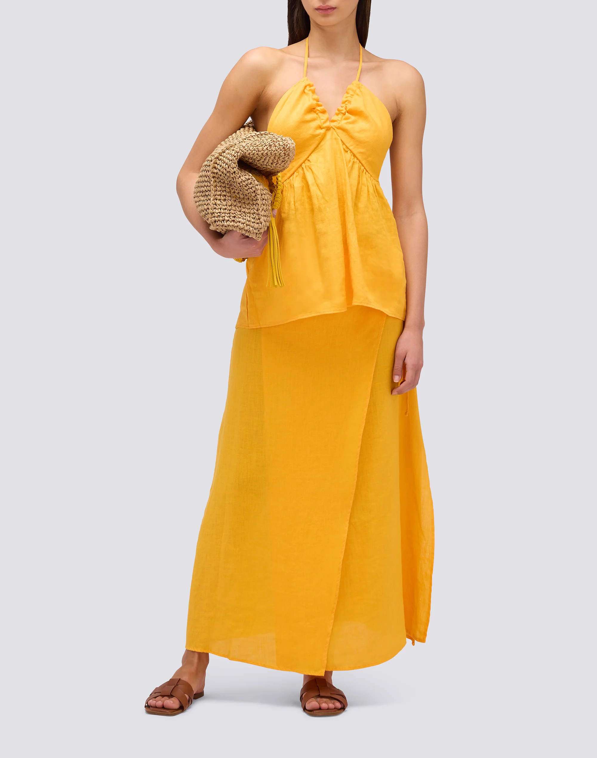 GARMENT-DYED LINEN SLEEVELESS TOP - Image 4