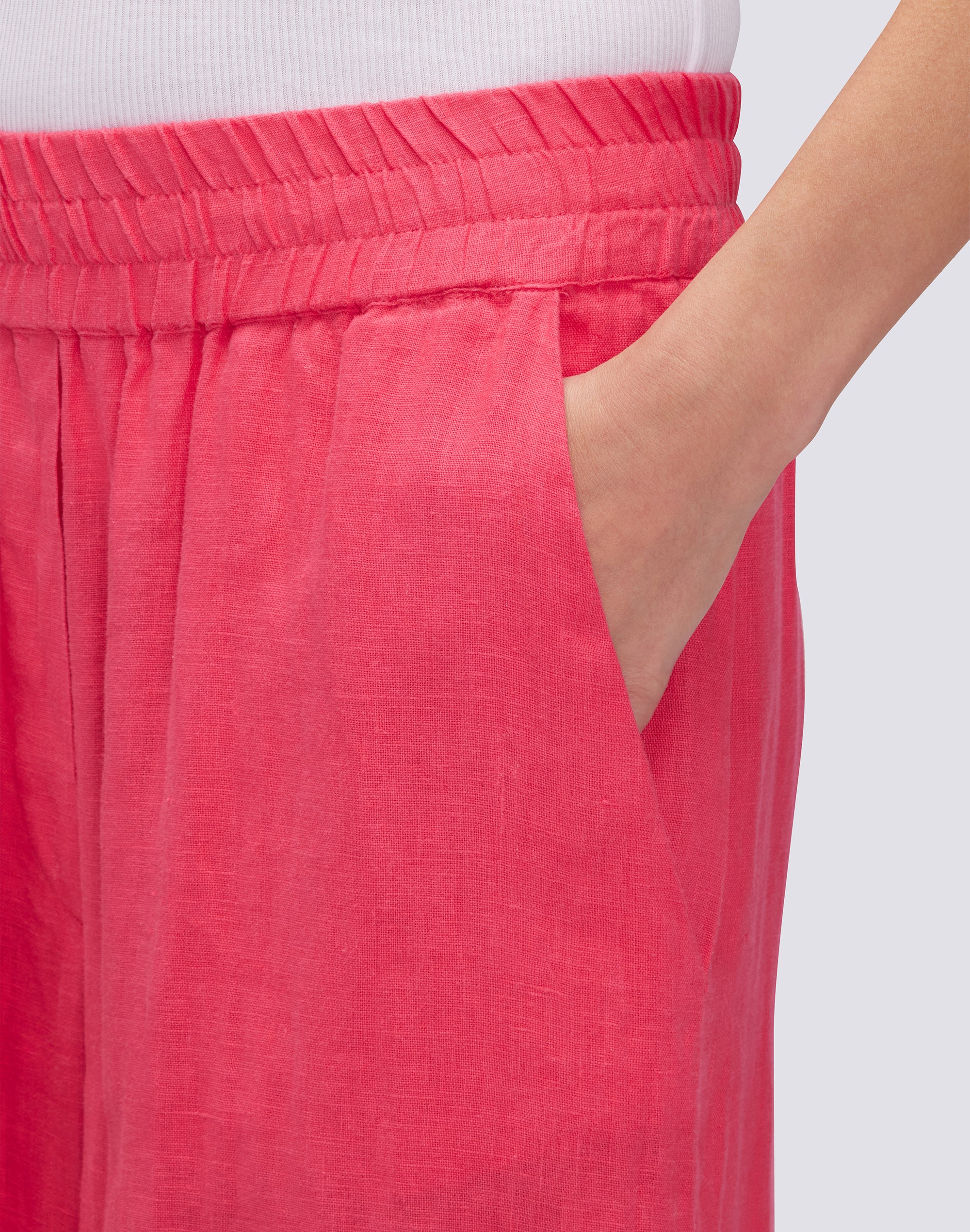 LONG PALAZZO TROUSERS IN GARMENT-DYED LINEN - Image 4