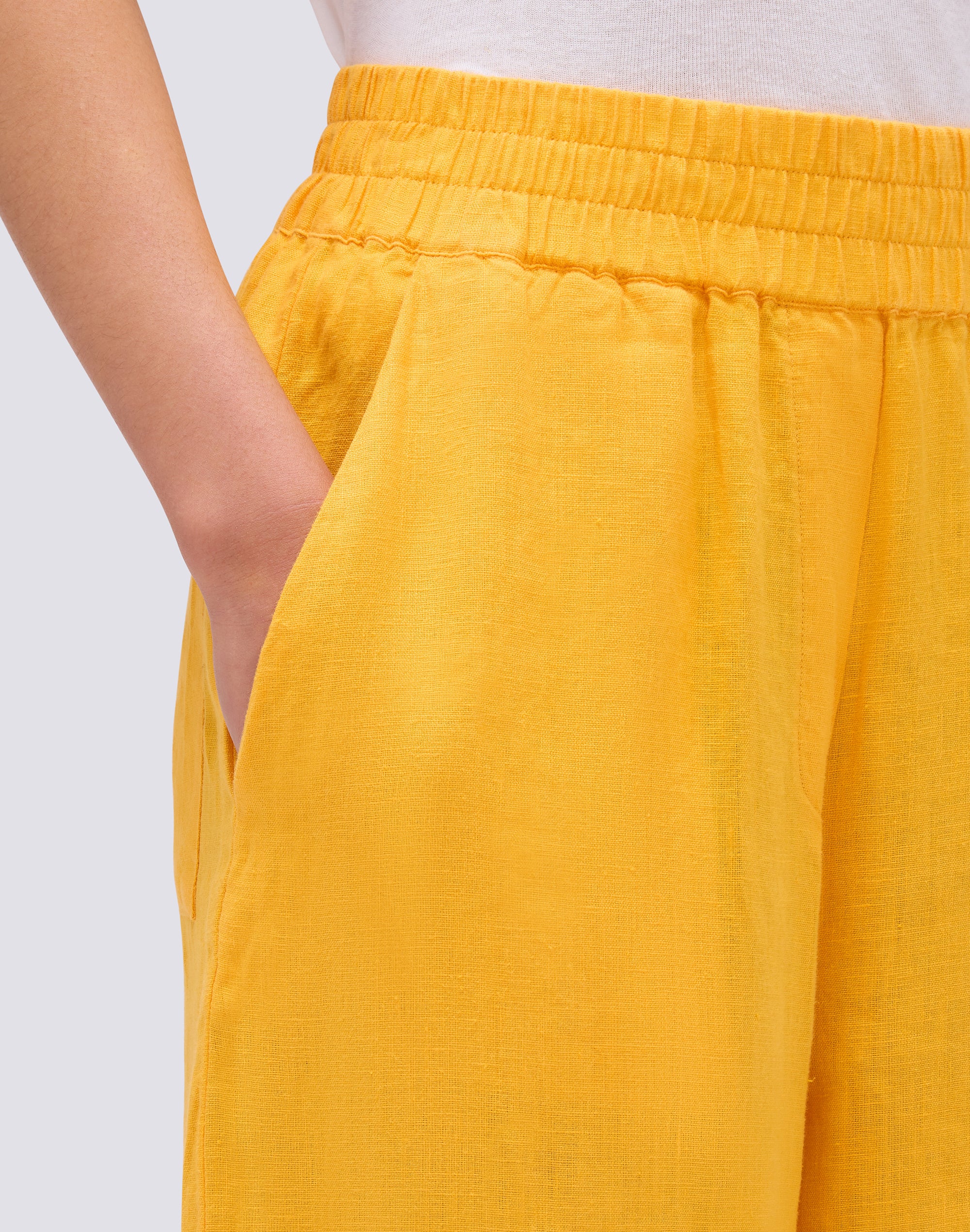LONG PALAZZO TROUSERS IN GARMENT-DYED LINEN - Image 4