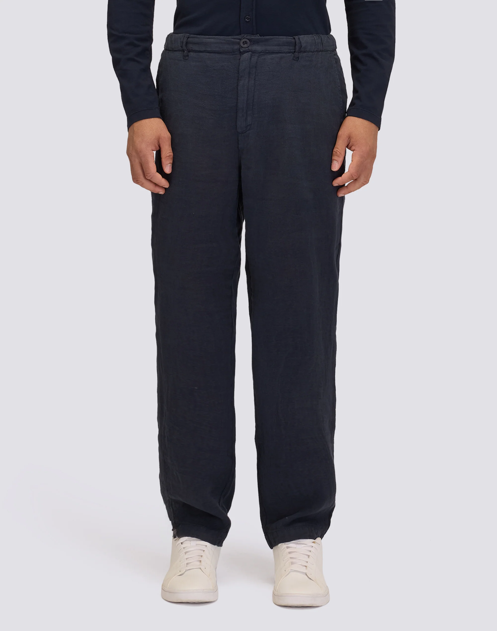 SEMI-STRETCH LINEN TROUSERS