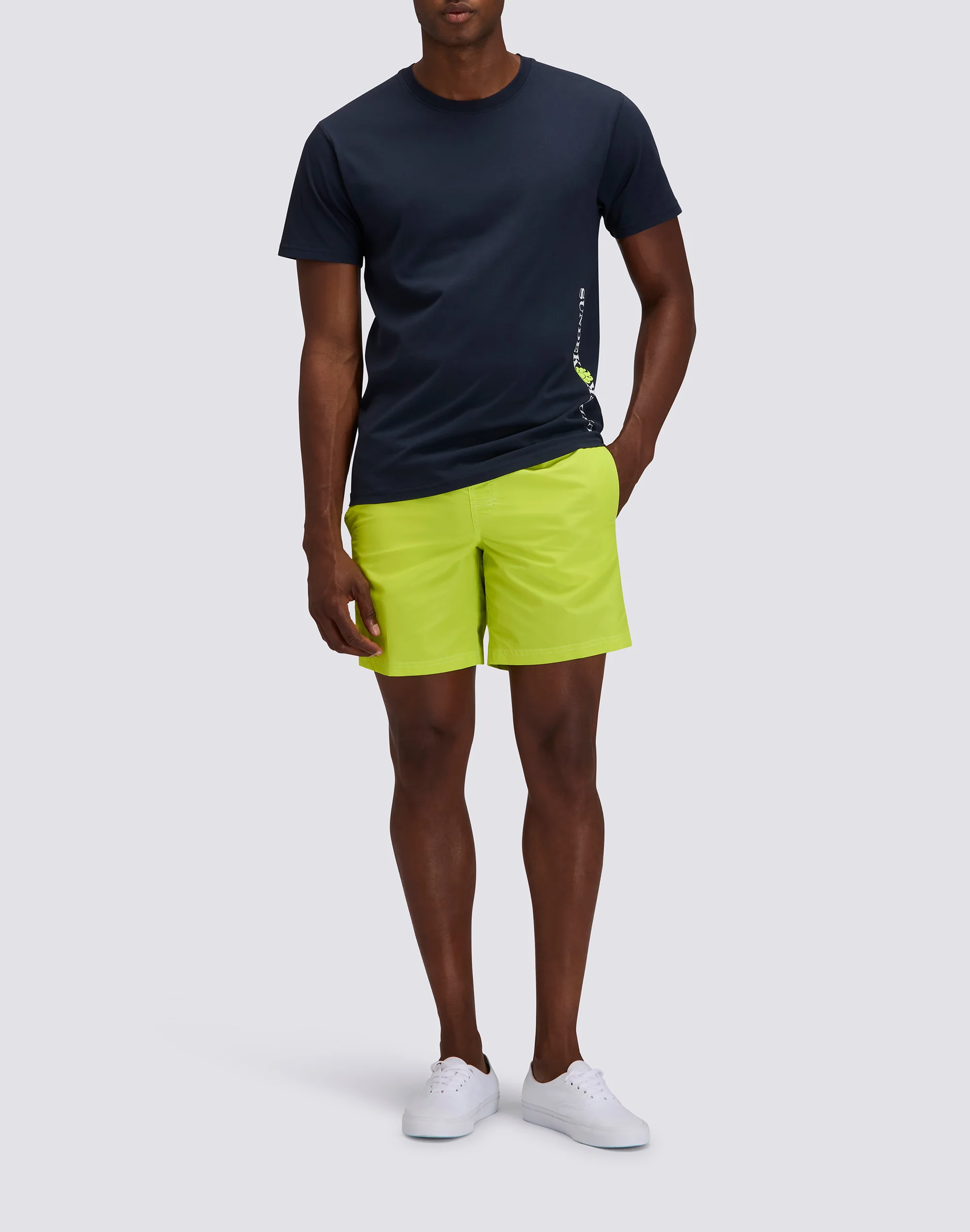 MEN'S CREW NECK T-SHIRT WITH VERTICAL LOGO PRINT - Image 3