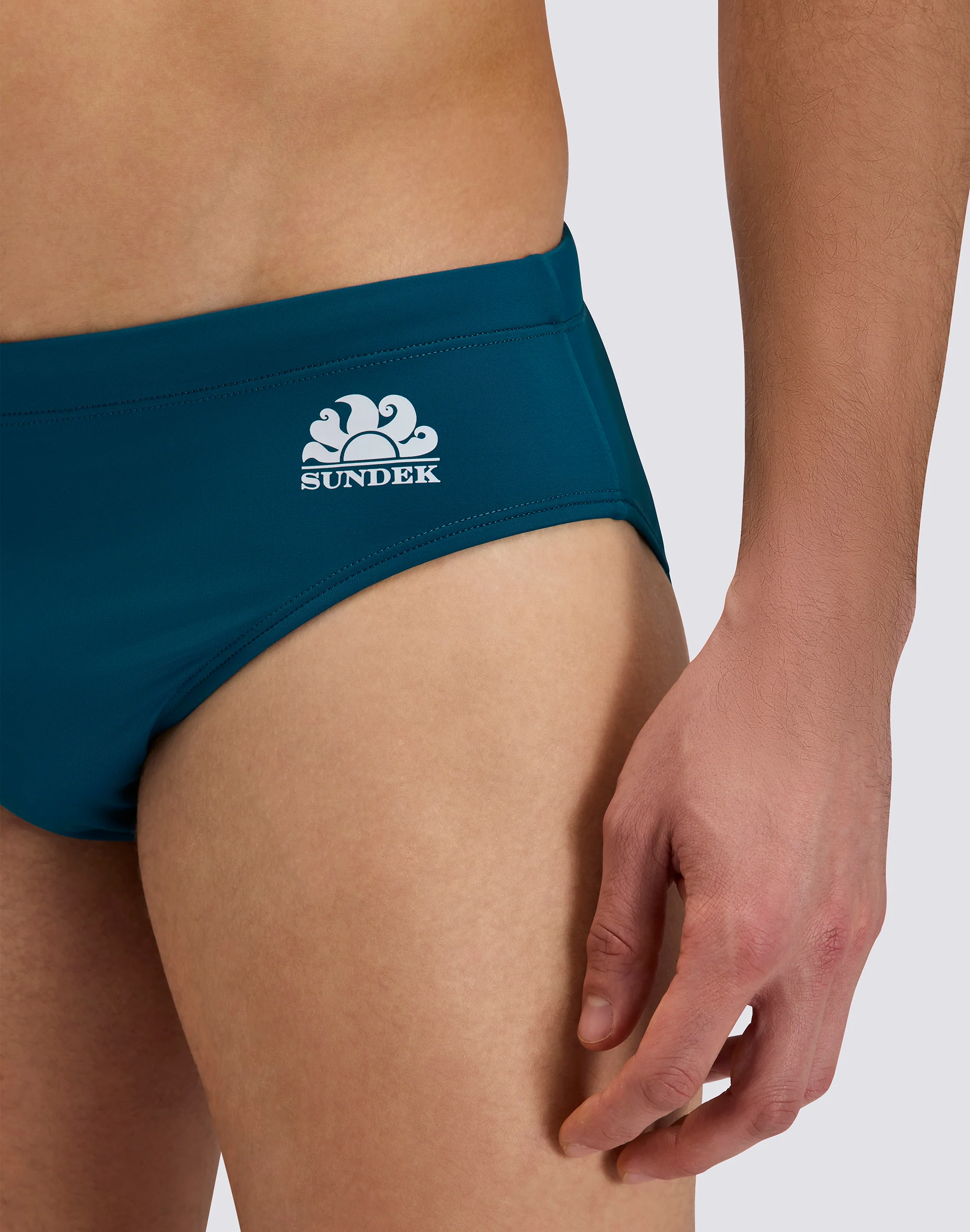 MEN'S SWIM BRIEFS WITH TRICOLOR DETAIL - Image 3