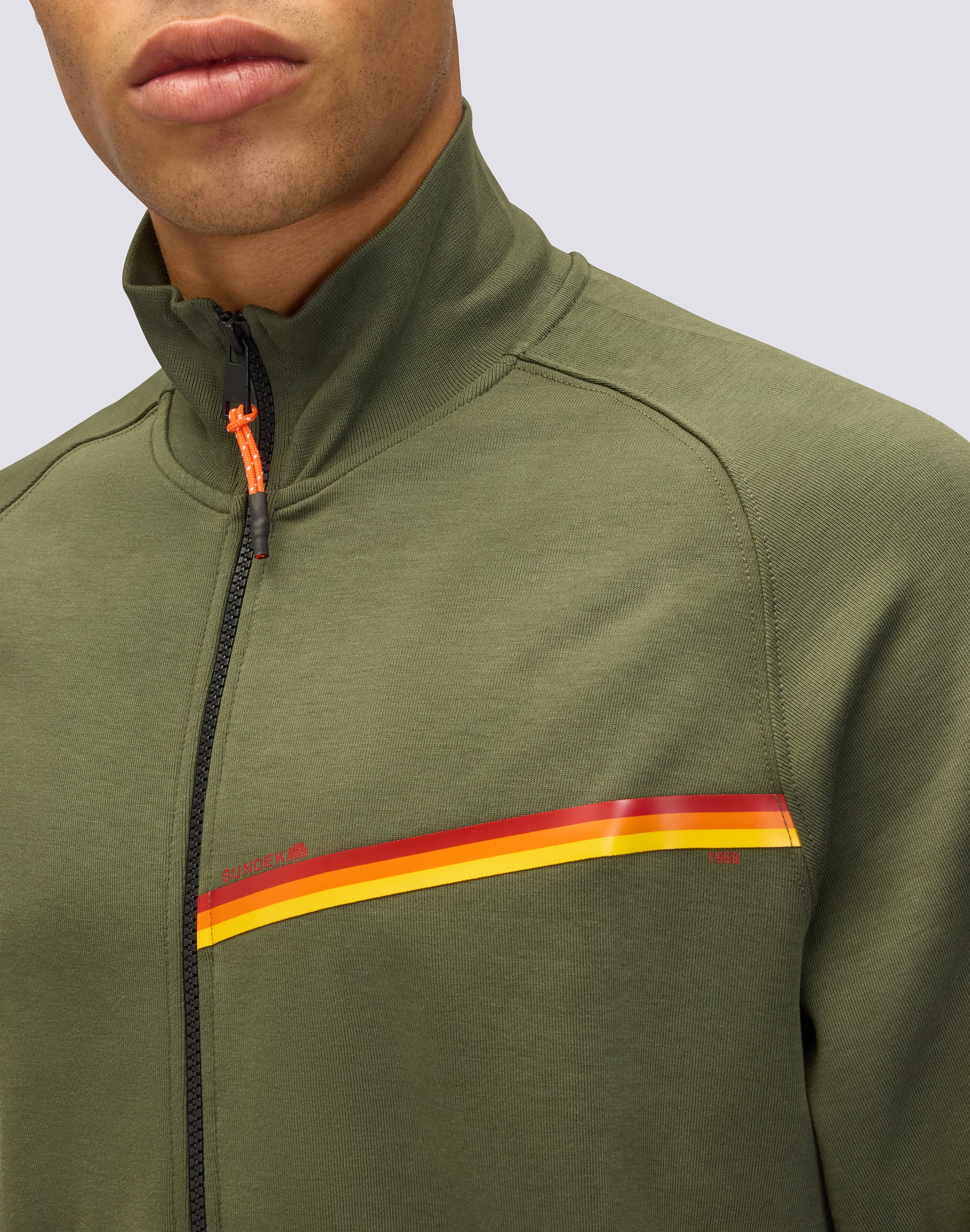 FULL ZIP SWEATSHIRT WITH TRICOLOUR DETAIL - Image 4