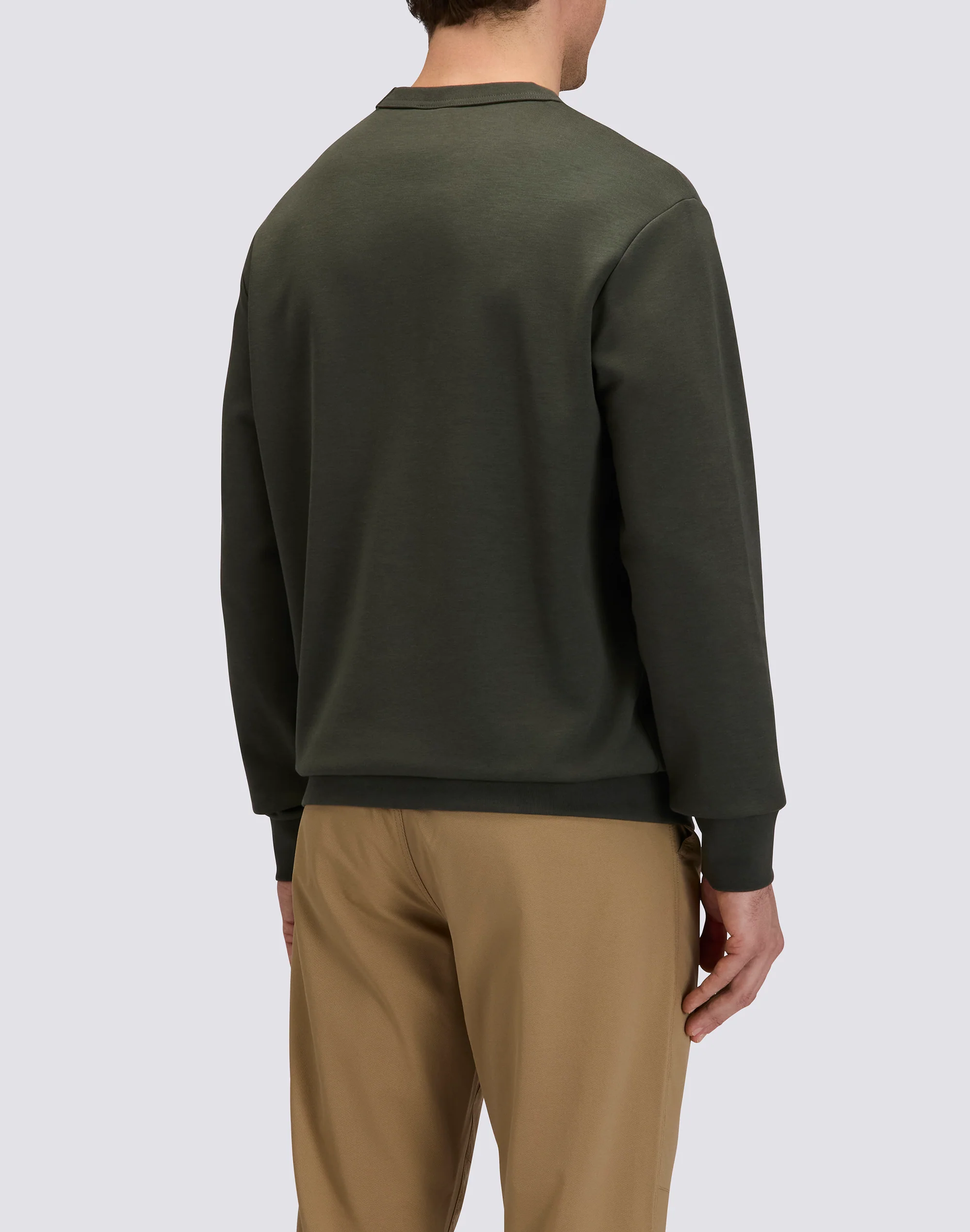 MEN'S CREW NECK SWEATSHIRT IN RECYCLED INTERLOCK COTTON - Image 2