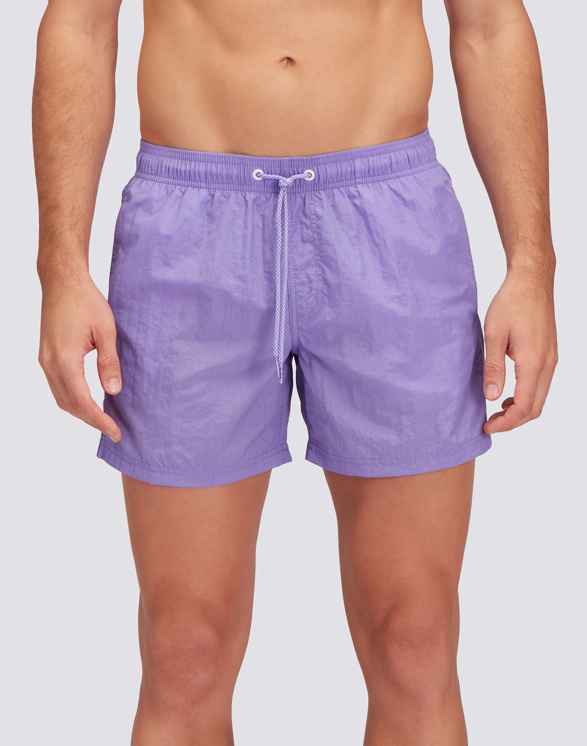 SHORT CRINKLED SWIM SHORTS WITH AN ELASTICATED WAISTBAND - Image 2