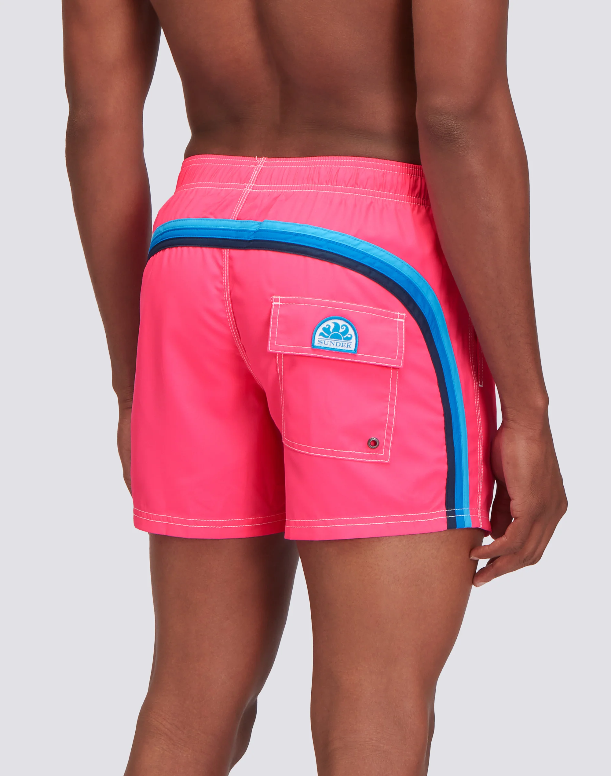 REPREVE® RECYCLED POLYESTER ELASTICATED WAIST SHORT SWIMSHORTS