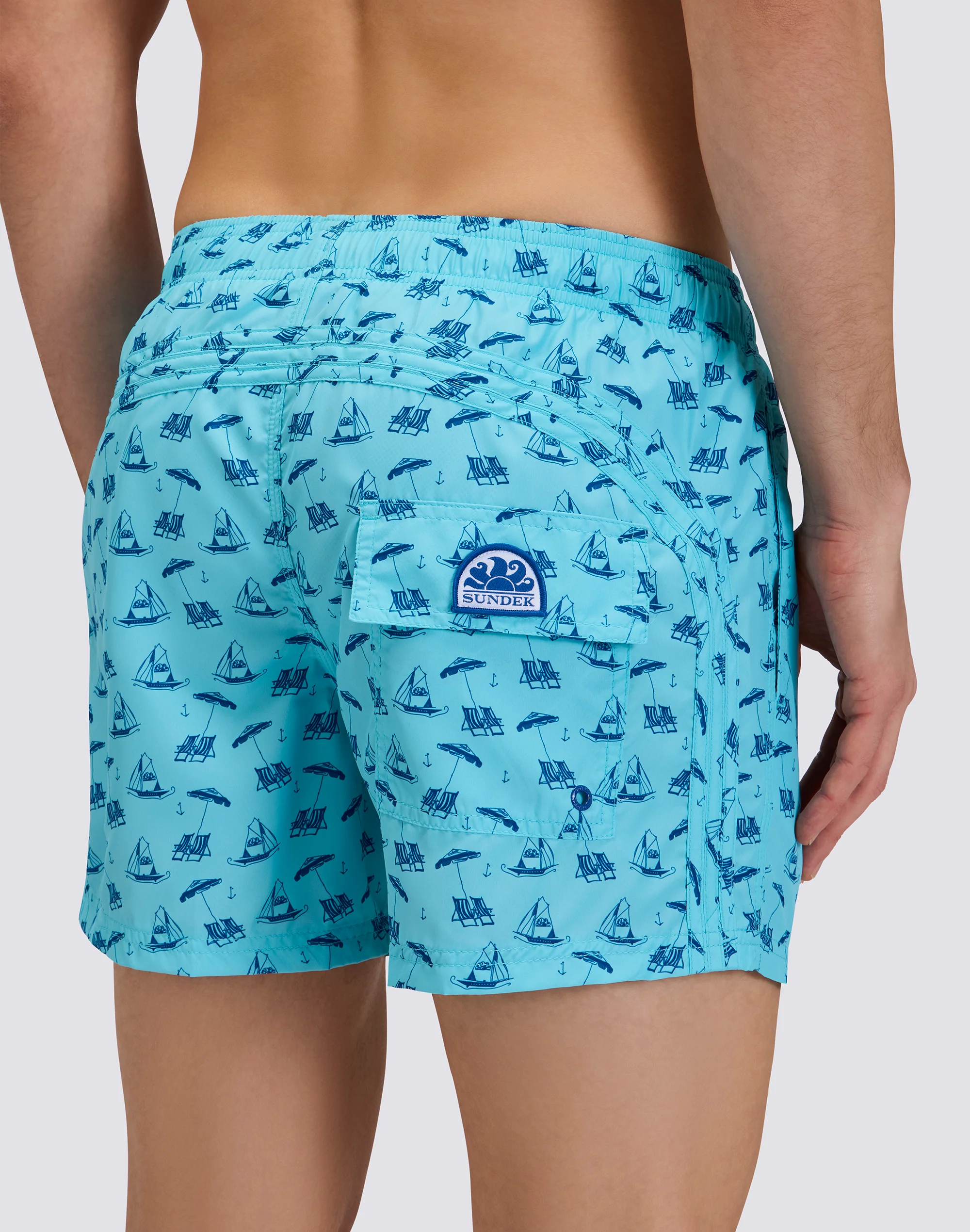 REPREVE® ELASTICATED WAIST SHORT SWIMSHORTS WITH GREETINGS FROM MEXICO PRINT - Image 3