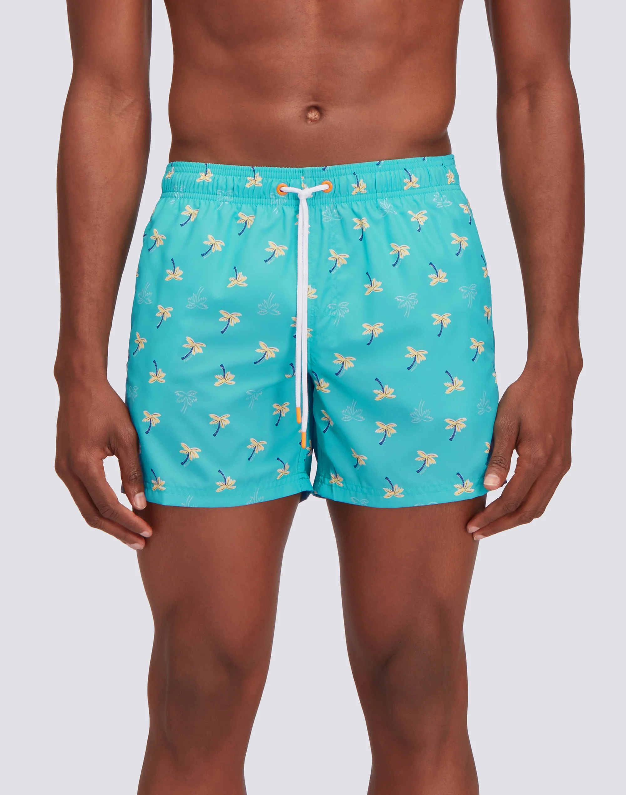 REPREVE® ELASTICATED WAIST SHORT SWIMSHORTS WITH COZY PALM PRINT - Image 2