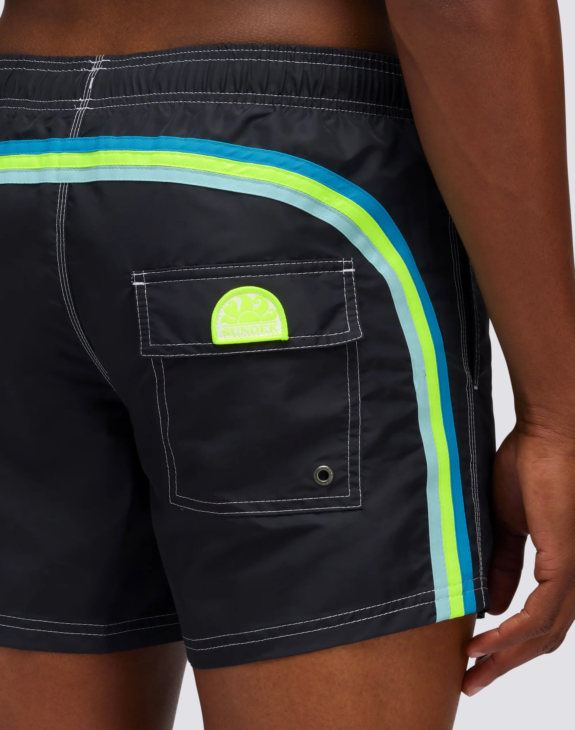ICONIC TAFFETA SHORT SWIMSHORTS WITH ELASTIC WAIST  - Image 3