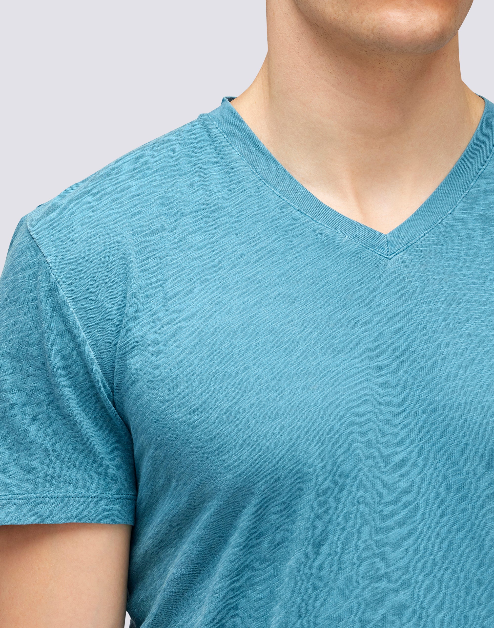 GARMENT DYED T-SHIRT WITH V-NECK - Image 4