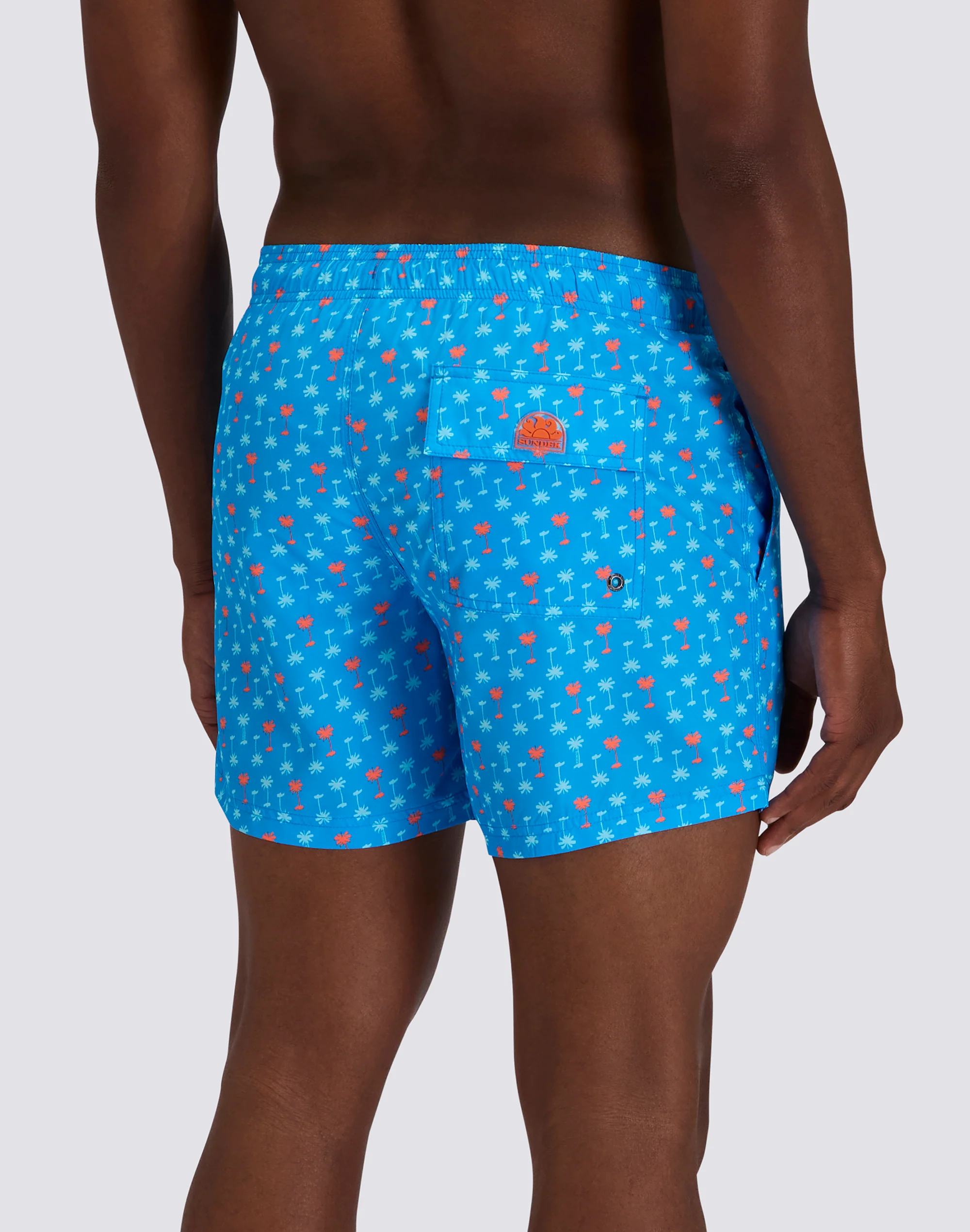 MEN'S SHORT SWIMSUIT WITH ELASTIC WAIST AND PALMAS PRINT IN RECYCLED POLY - Image 2