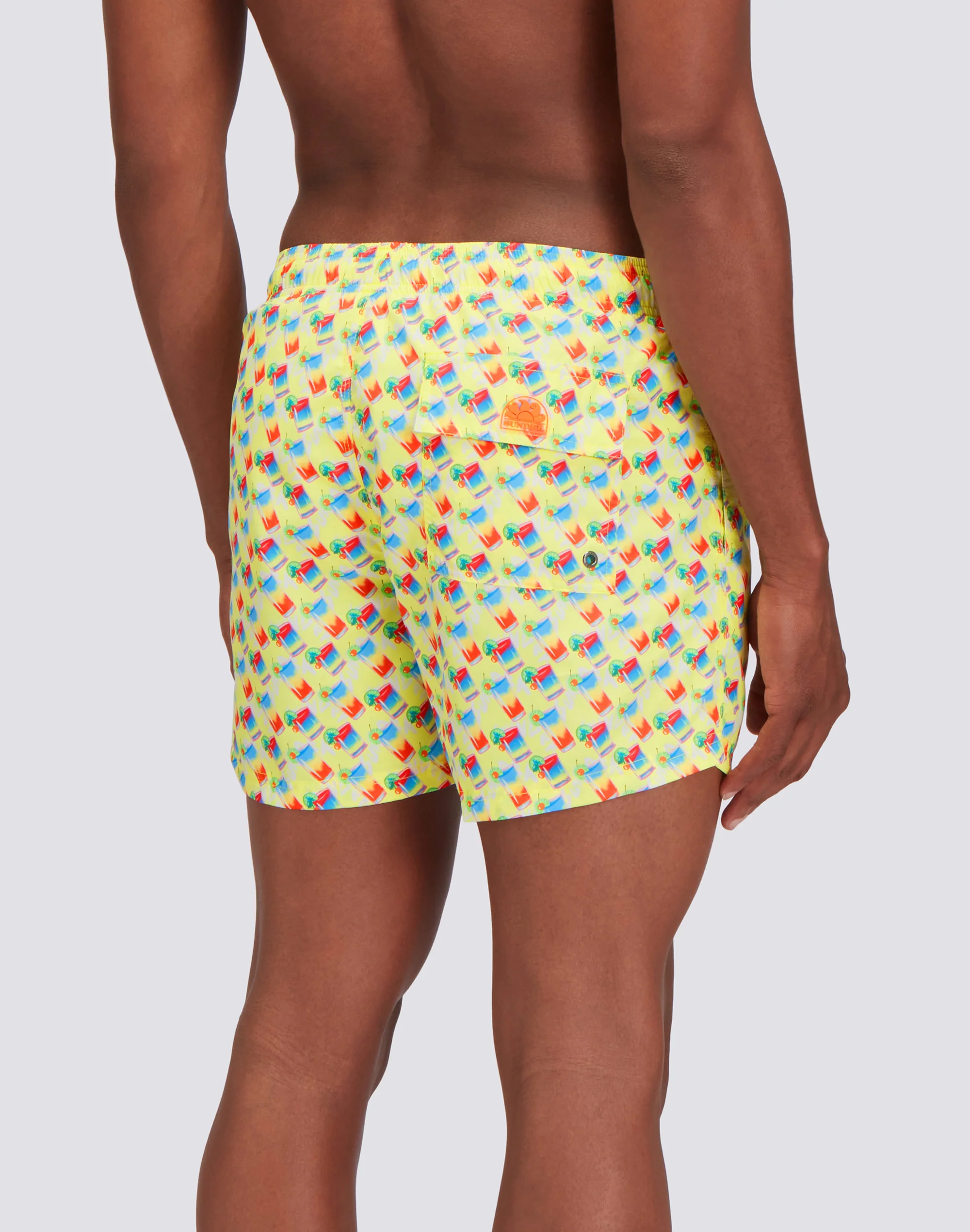 RECYCLED POLY SHORT SWIMSHORTS WITH ELASTIC WAIST SUNDRINK PRINT - Image 2