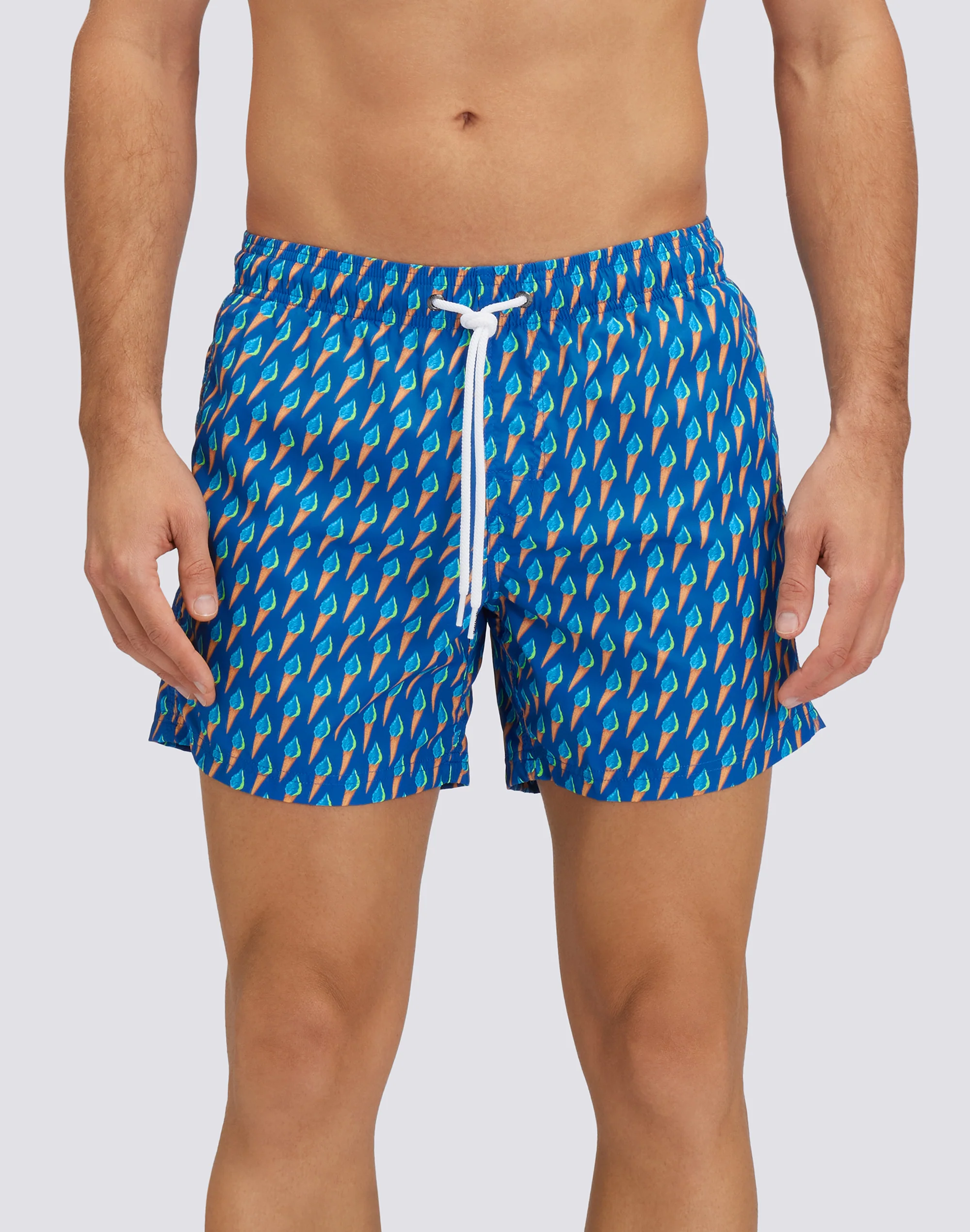 RECYCLED POLY SHORT SWIMSHORTS WITH ELASTIC WAIST SUNICE PRINT