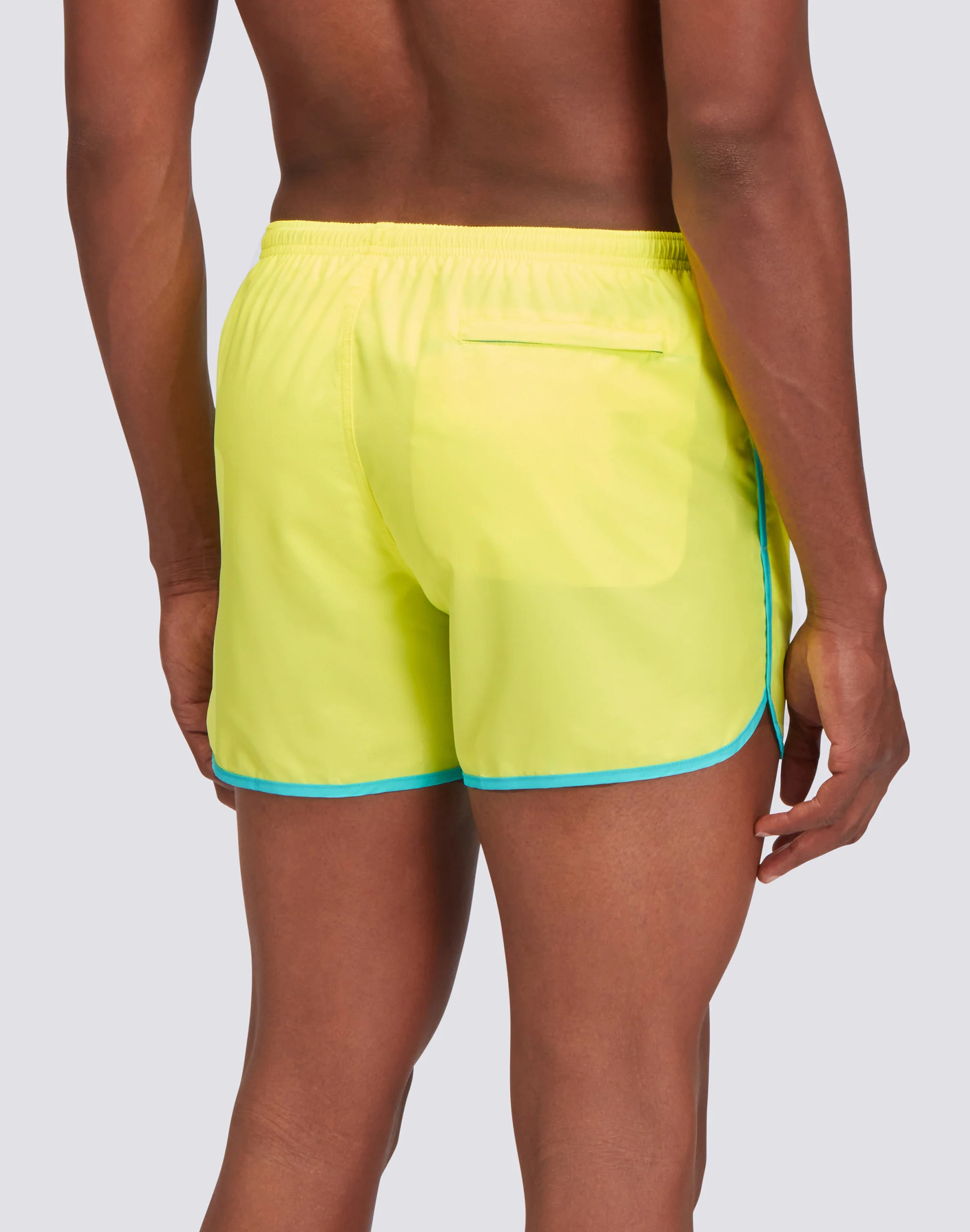 SHORT SWIMSHORTS WITH ELASTIC WAIST AND ROUND SIDE SLITS - Image 2