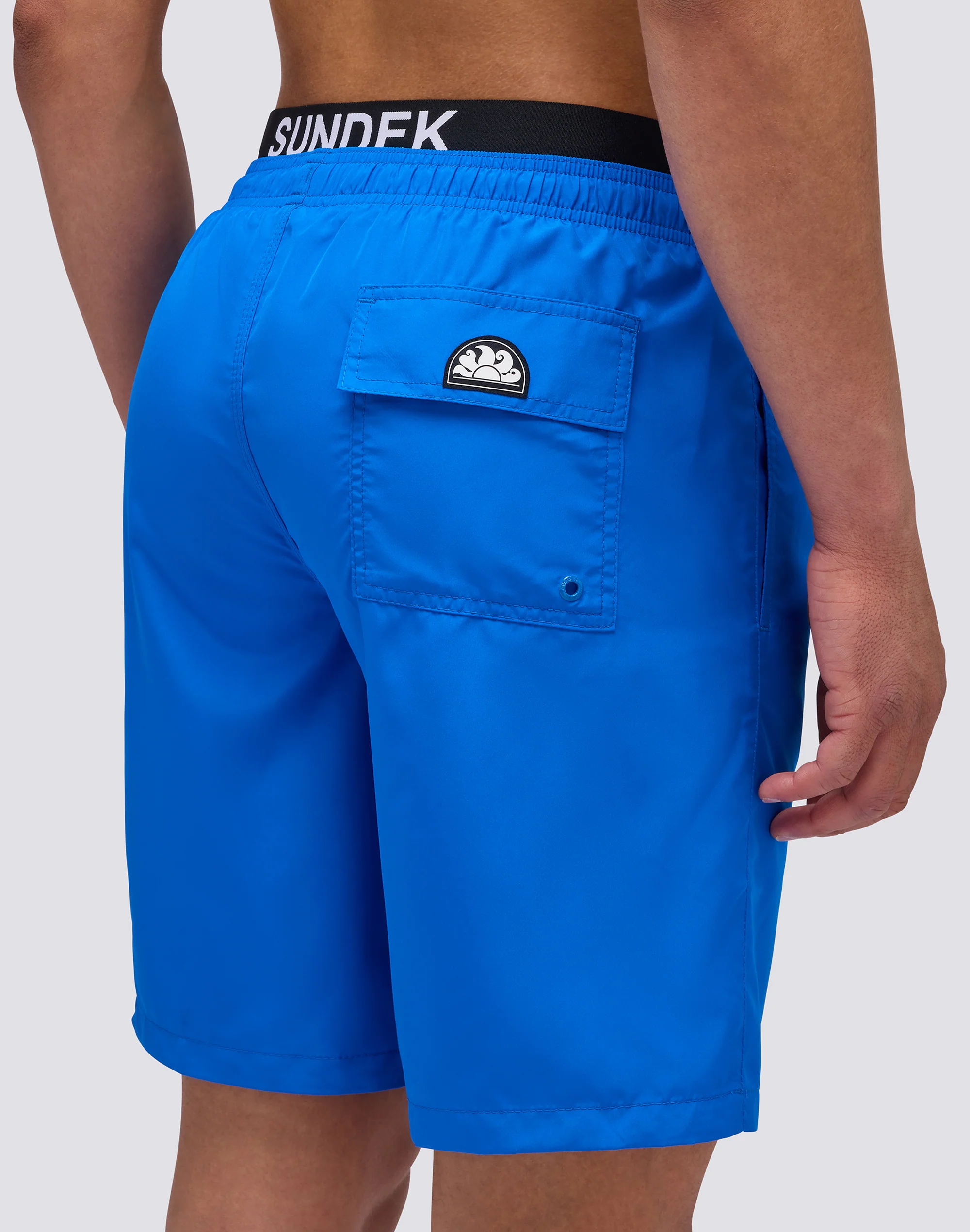 LONG ELASTICATED WAIST SWIMSUIT WITH LIGHT POLY LOGO ELASTIC - Image 3