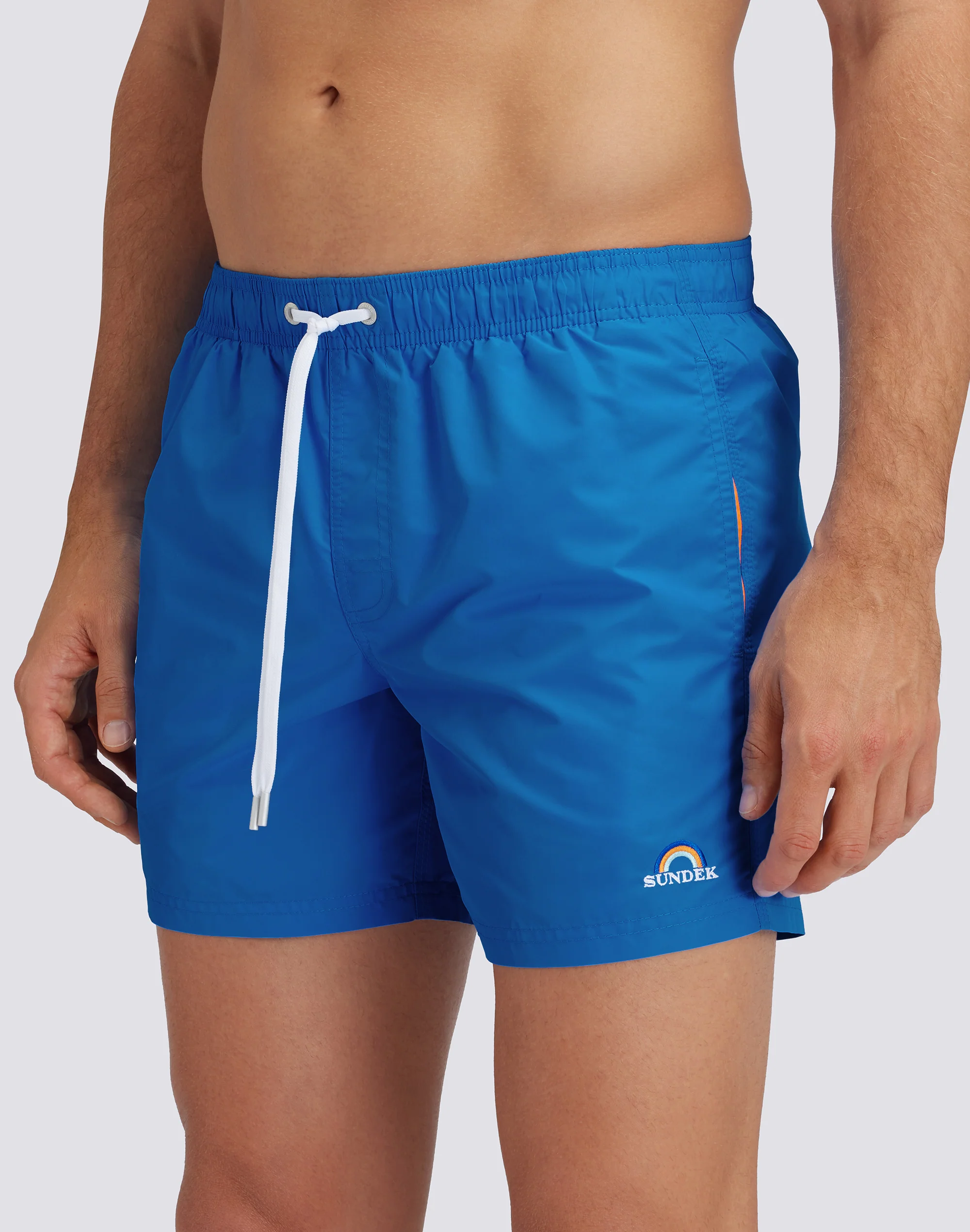 ICONIC TAFFETA ELASTICATED WAIST SHORT SWIMSHORTS WITH RAINBOW EMBROIDERY - Image 3