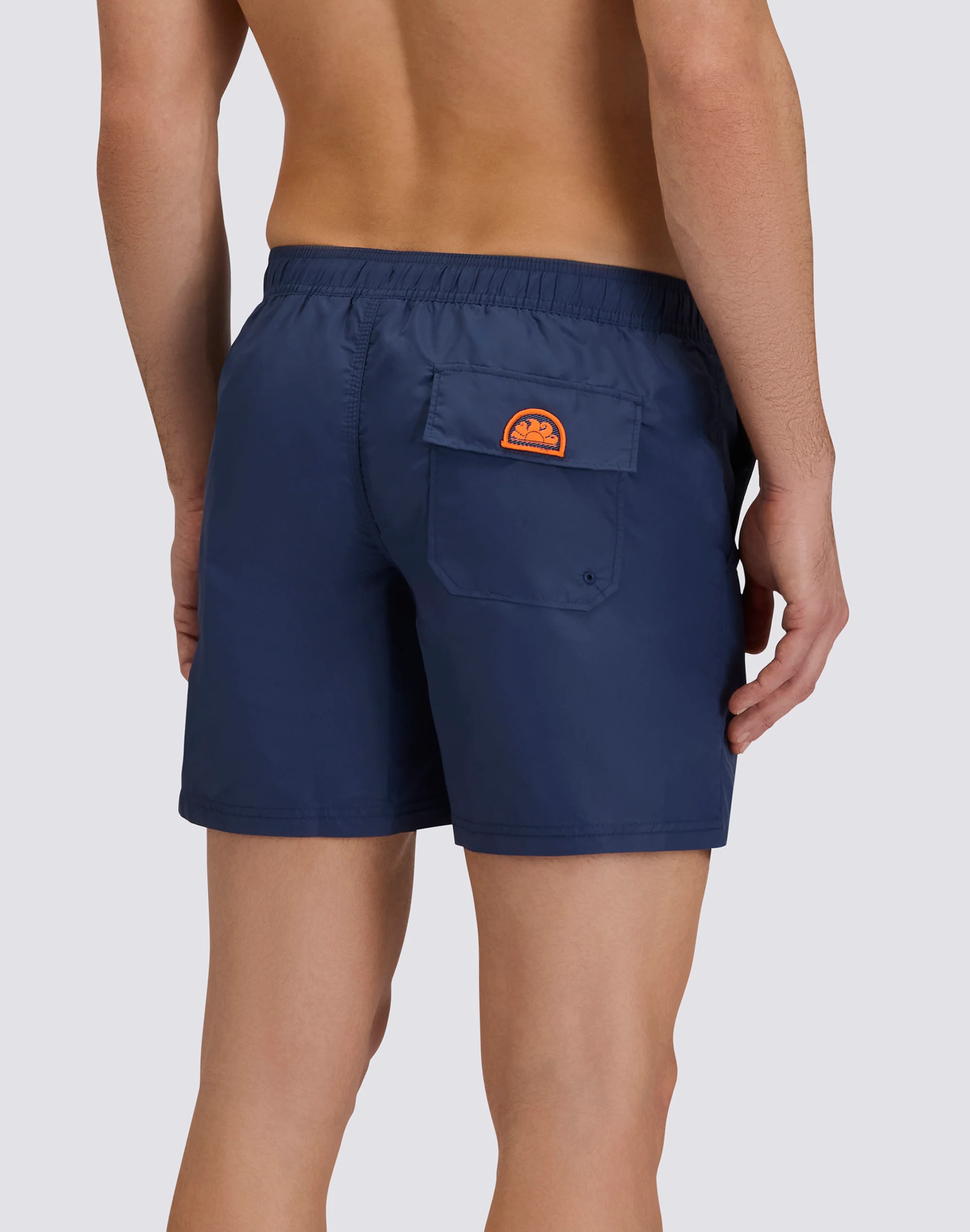 MEN'S SWIMSHORTS WITH ELASTIC WAIST IN WASHED NYLON TAFFETA - Image 2