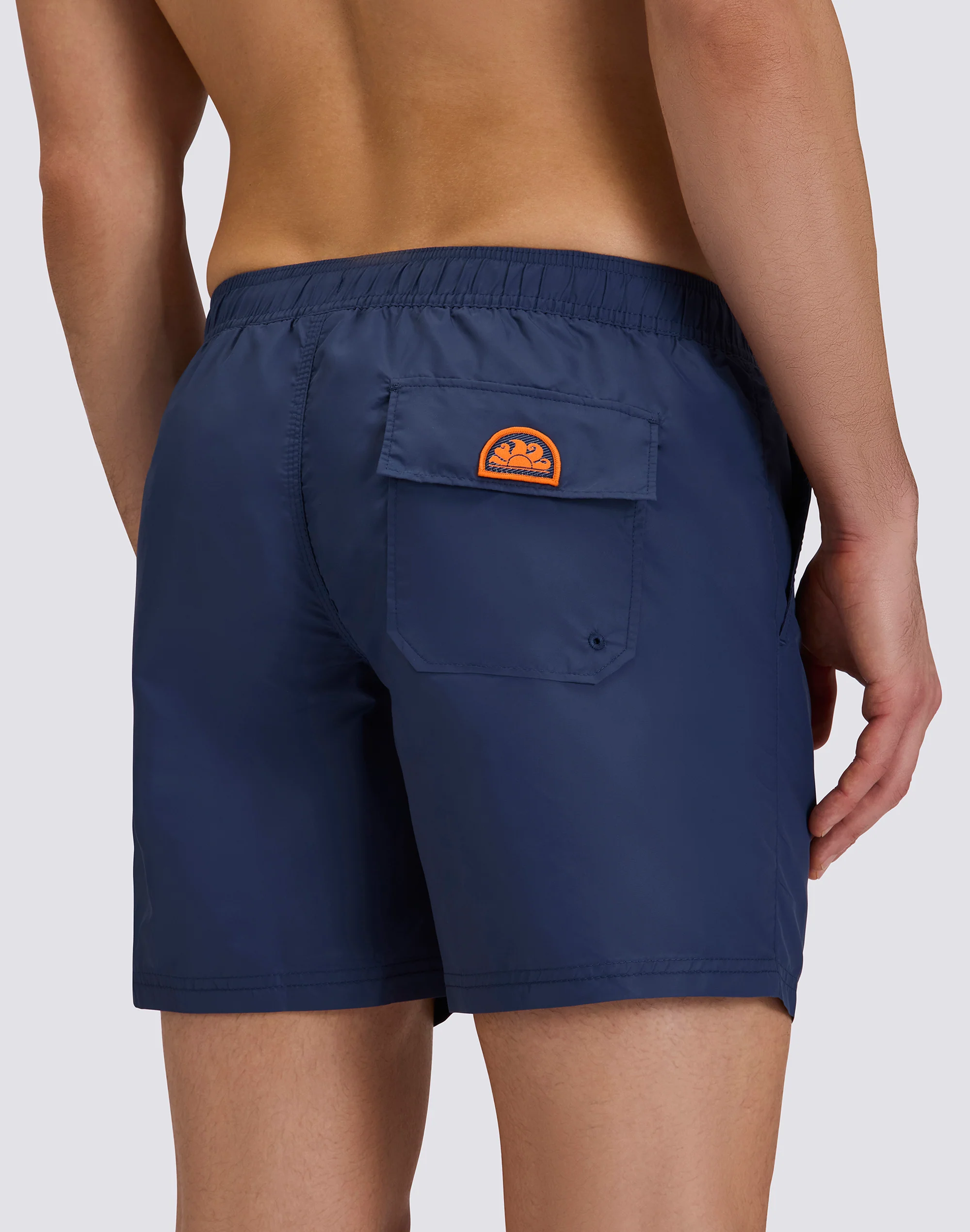 MEN'S SWIMSHORTS WITH ELASTIC WAIST IN WASHED NYLON TAFFETA - Image 4