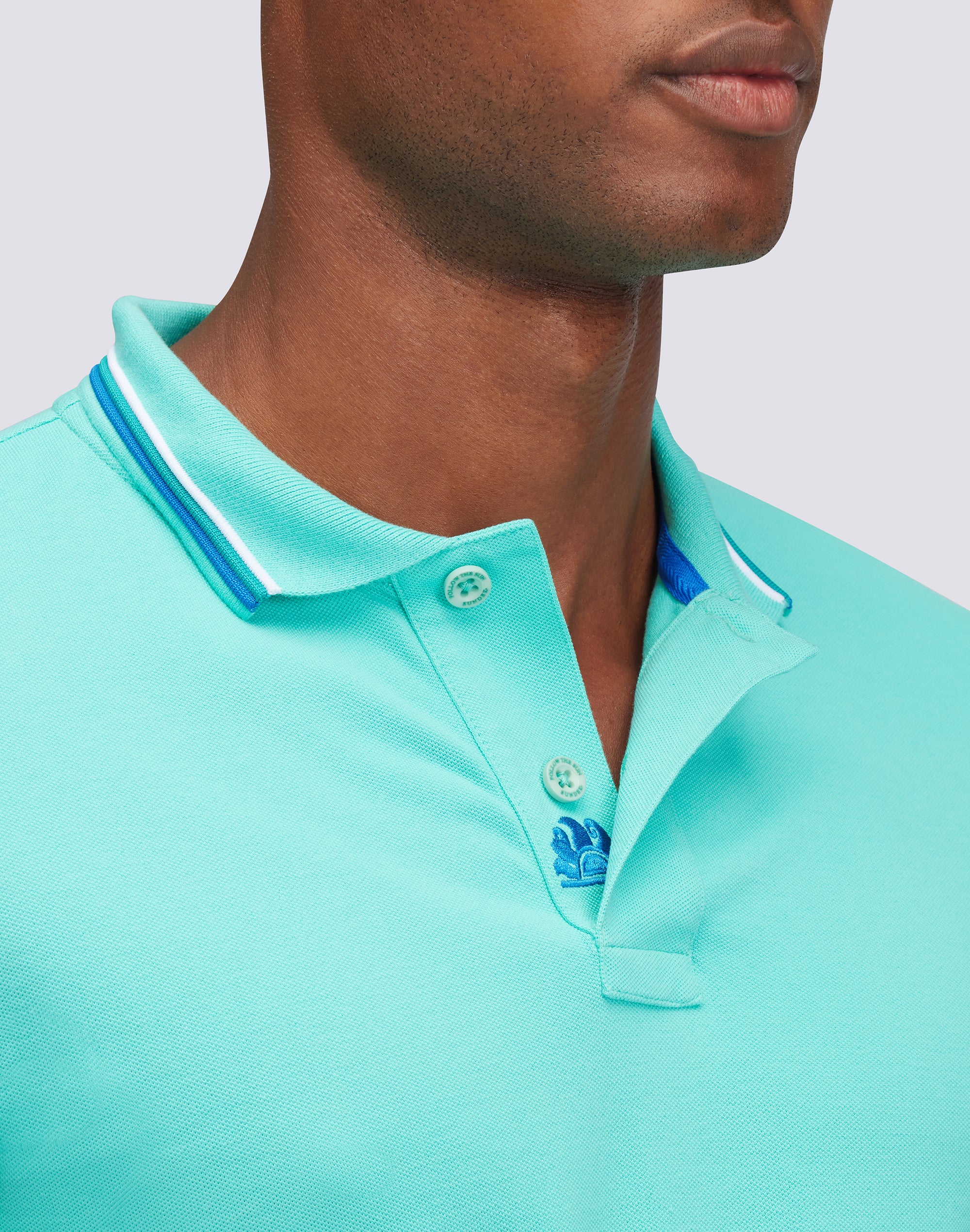 BRICE COTTON PIQUÉ POLO SHIRT WITH TRICOLOUR DETAILS - Image 4