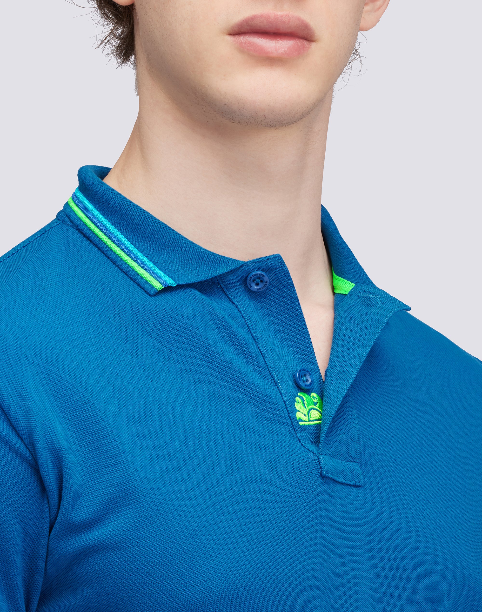 BRICE COTTON PIQUÉ POLO SHIRT WITH TRICOLOUR DETAILS - Image 3