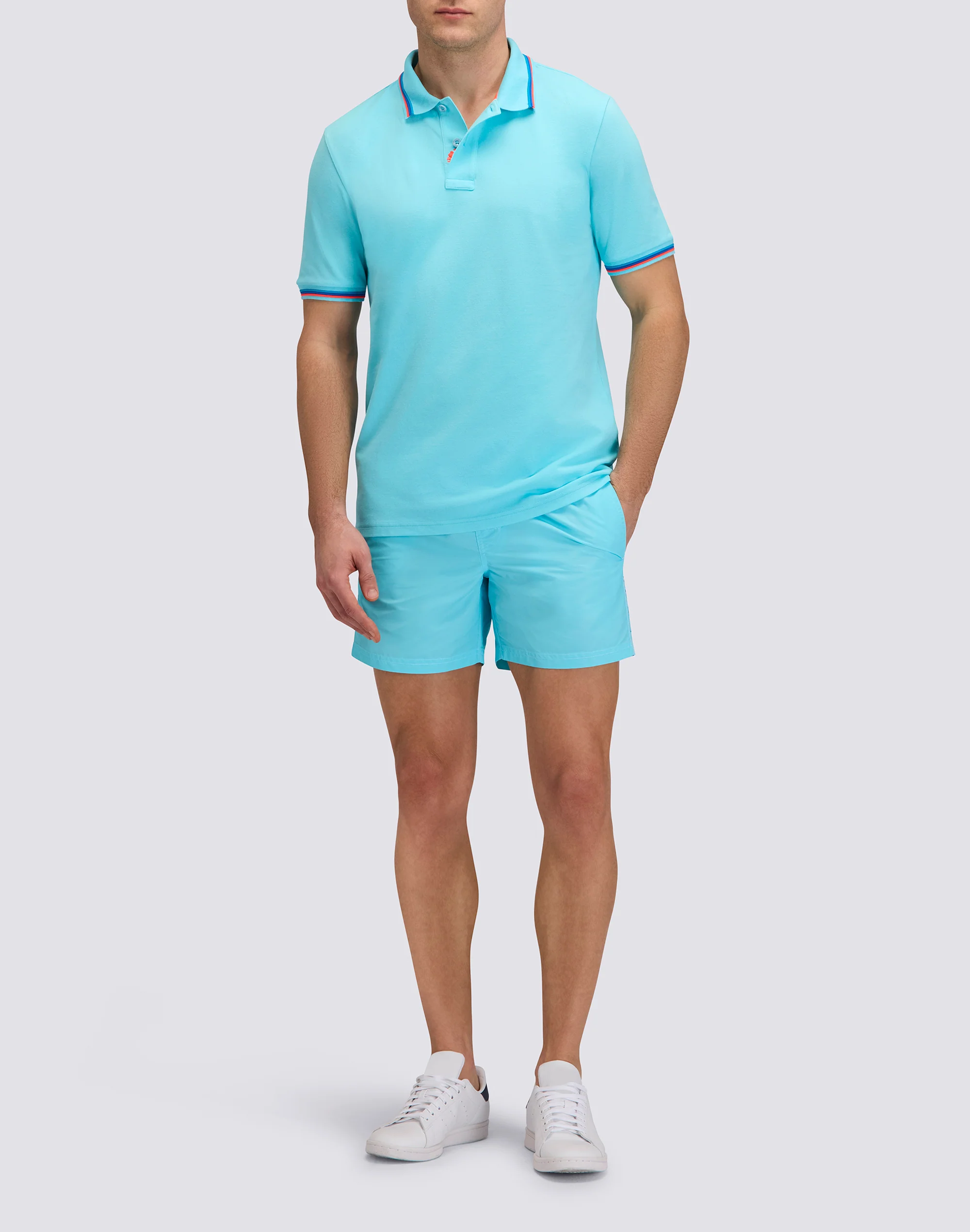 BRICE COTTON PIQUÉ POLO SHIRT WITH TRICOLOUR DETAILS - Image 3