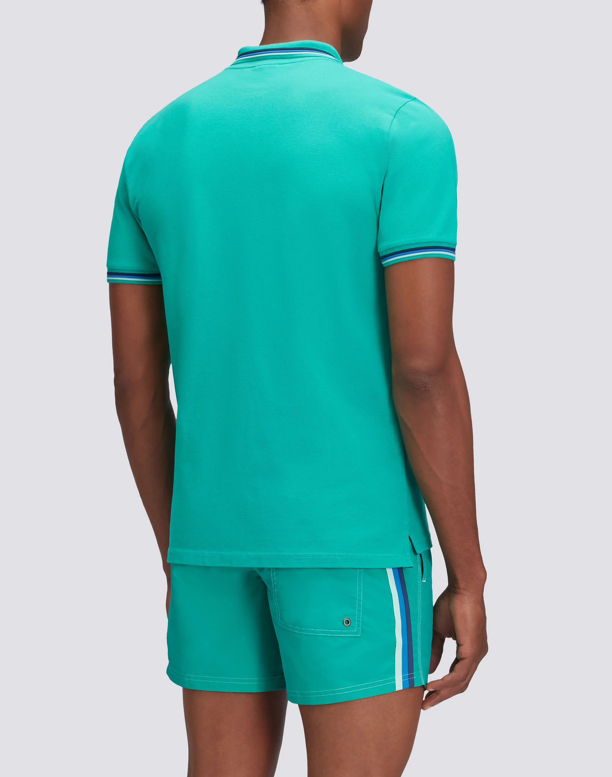 BRICE COTTON PIQUÉ POLO SHIRT WITH TRICOLOUR DETAILS - Image 3