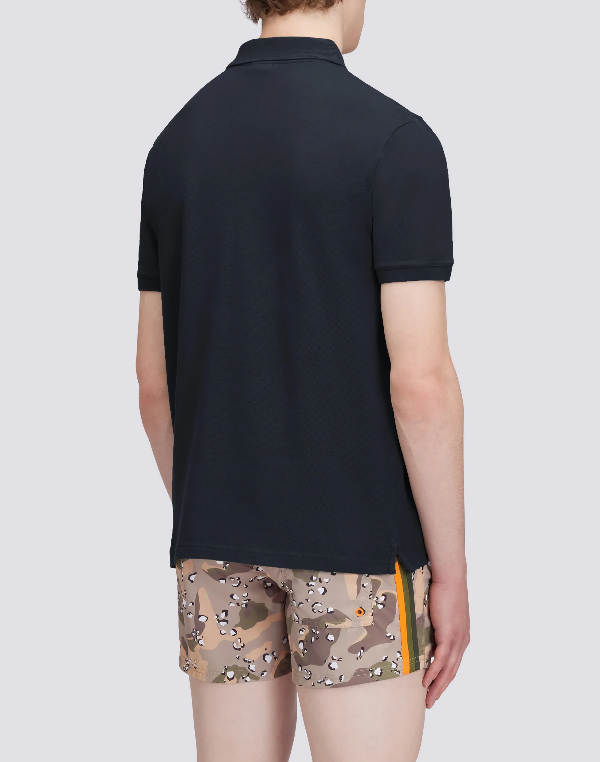 STRETCH PIQUET COTTON POLO SHIRT WITH RAINBOW PATCH - Image 3