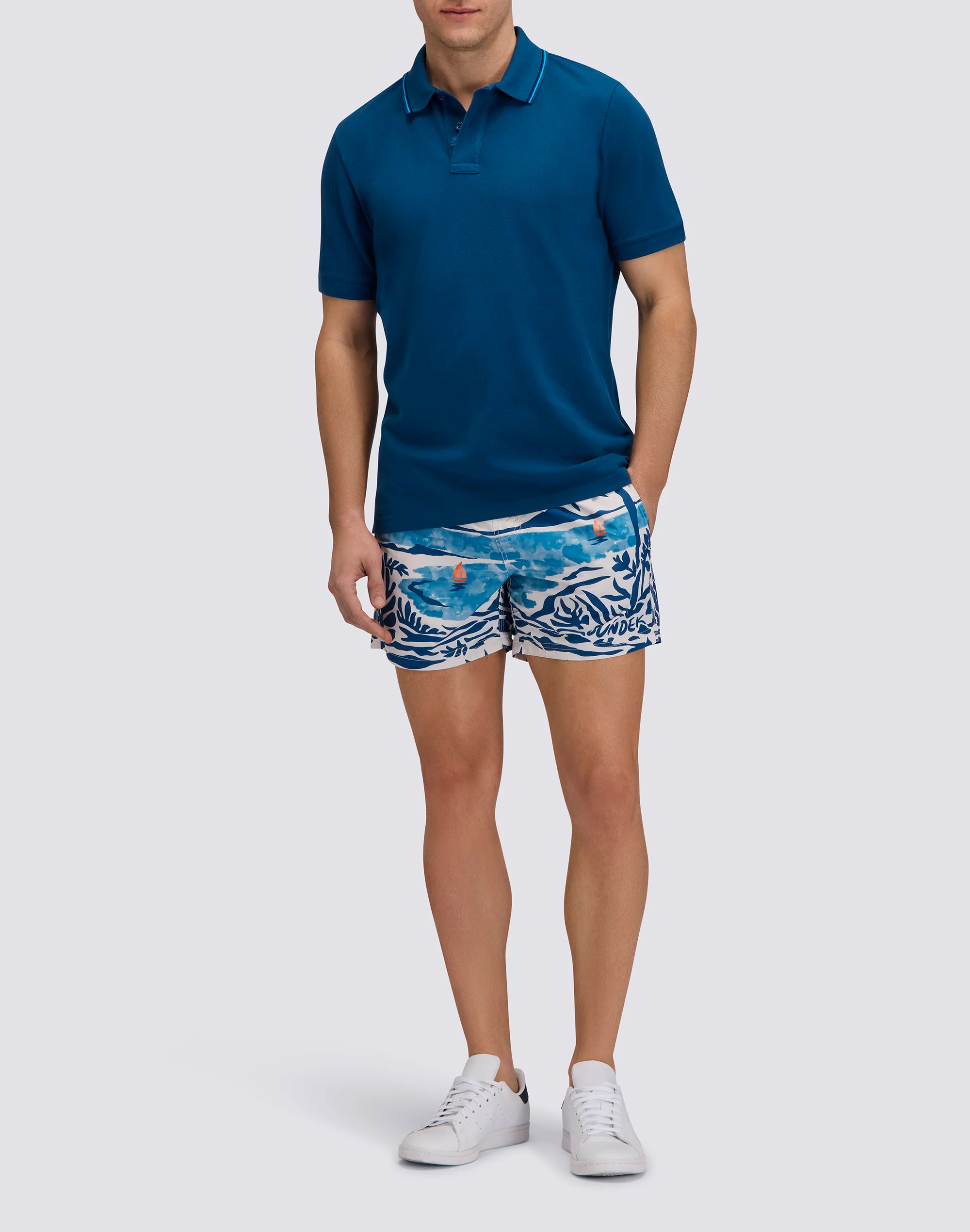 MEN'S PIMA COTTON PIQUET POLO SHIRT WITH EMBROIDERED LOGO - Image 3