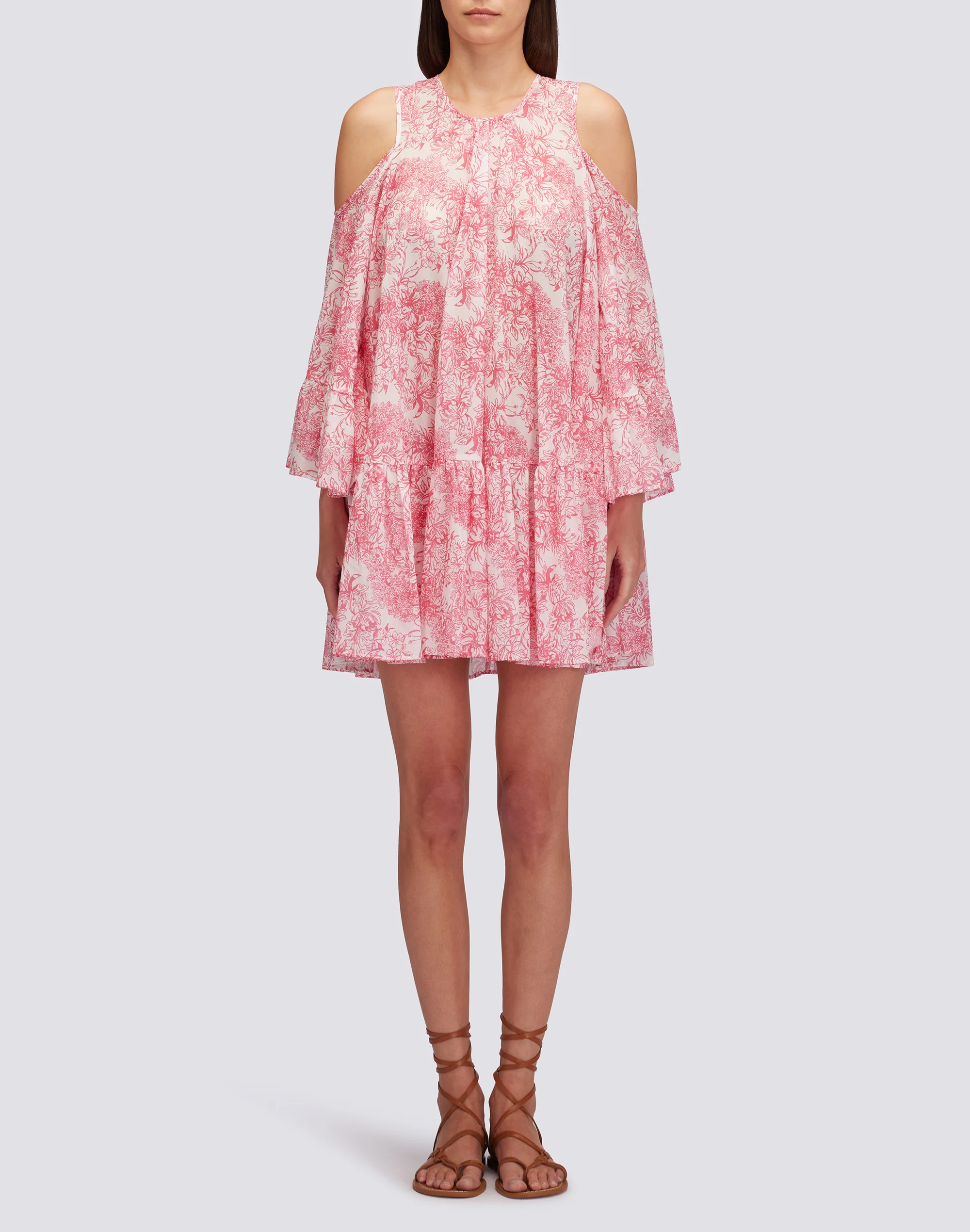 SHORT DRESS WITH BARE SHOULDERS FLEUR DE JOIE PRINT - Image 2
