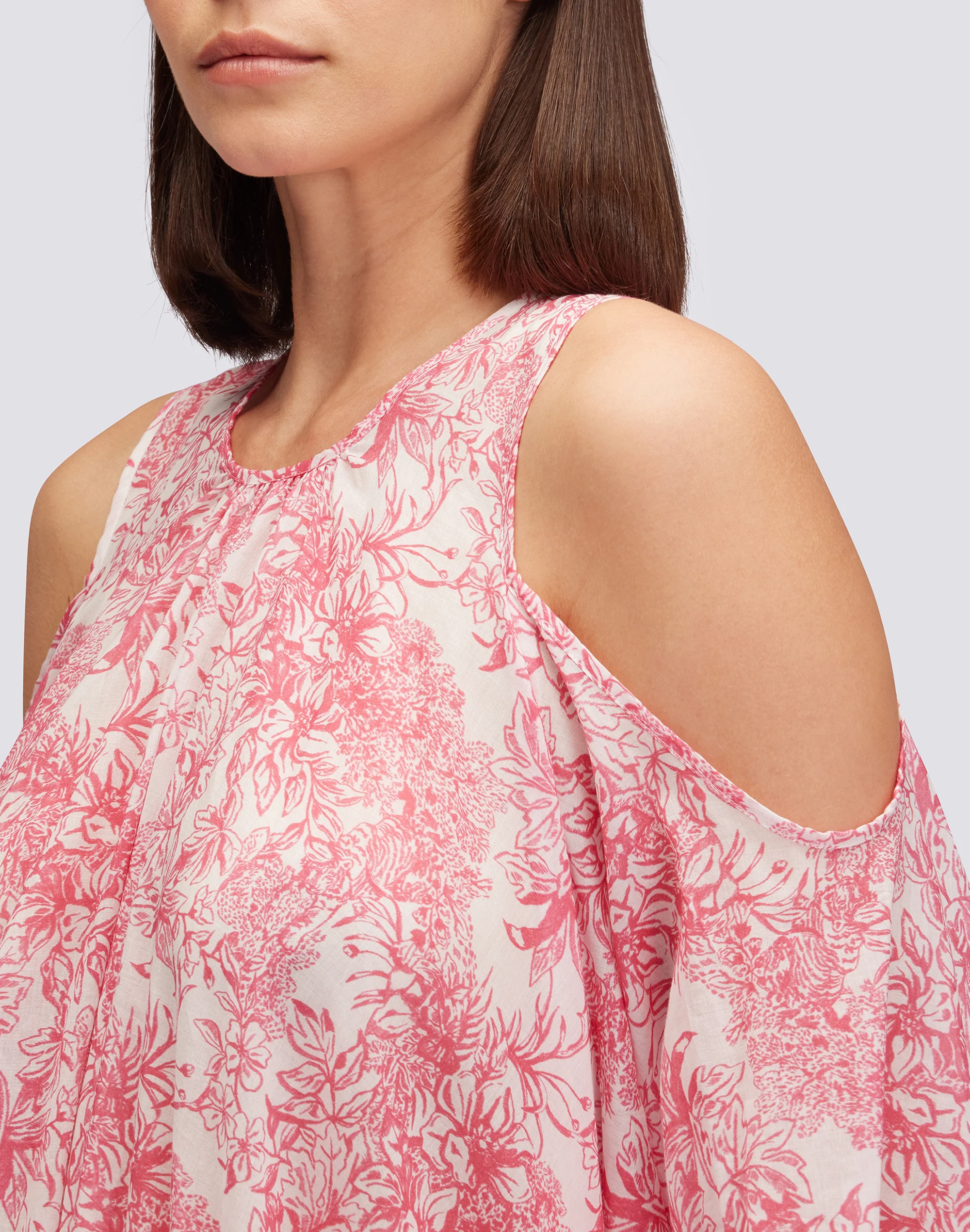 SHORT DRESS WITH BARE SHOULDERS FLEUR DE JOIE PRINT - Image 4