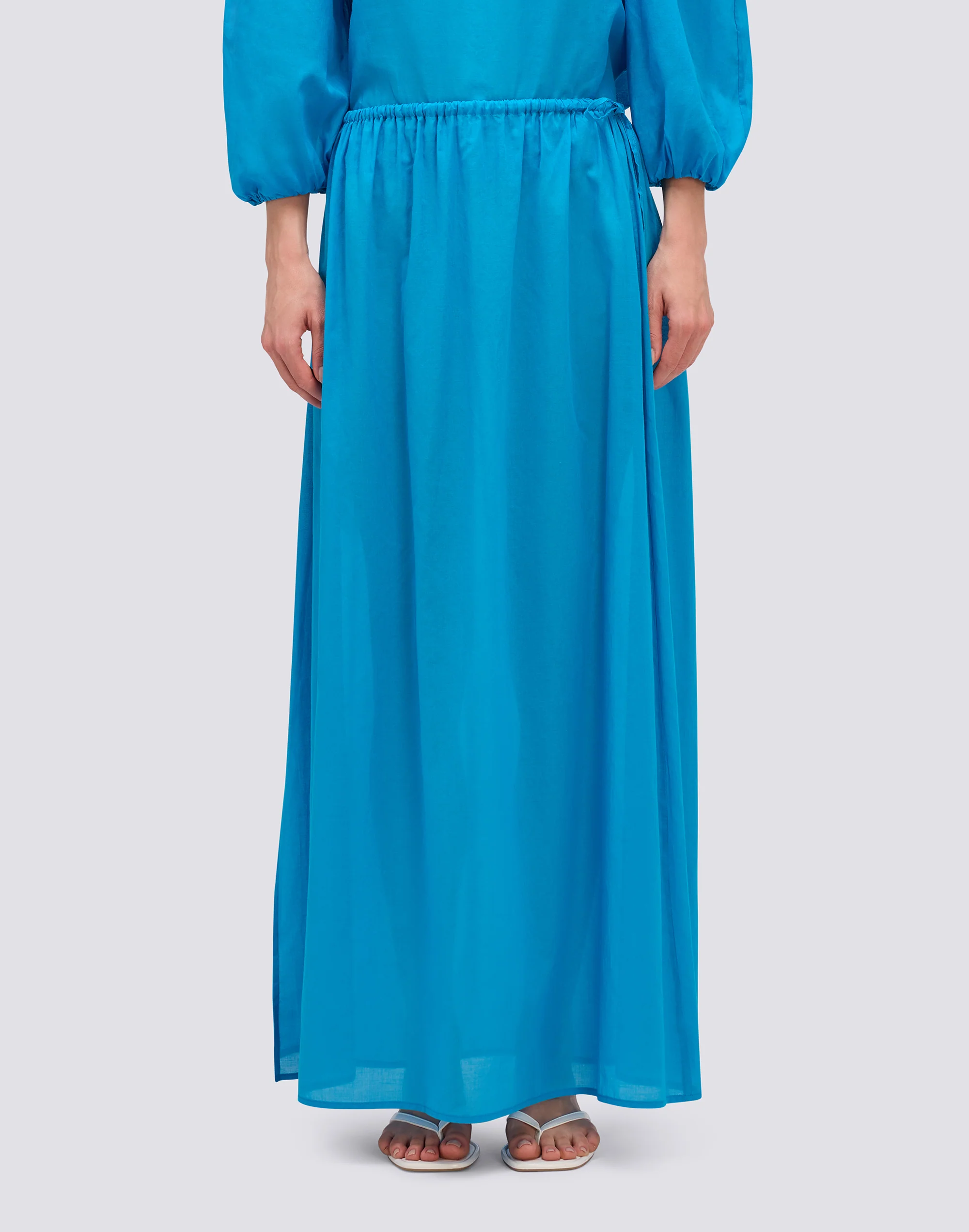 LONG COTTON VOILE SKIRT - Image 2