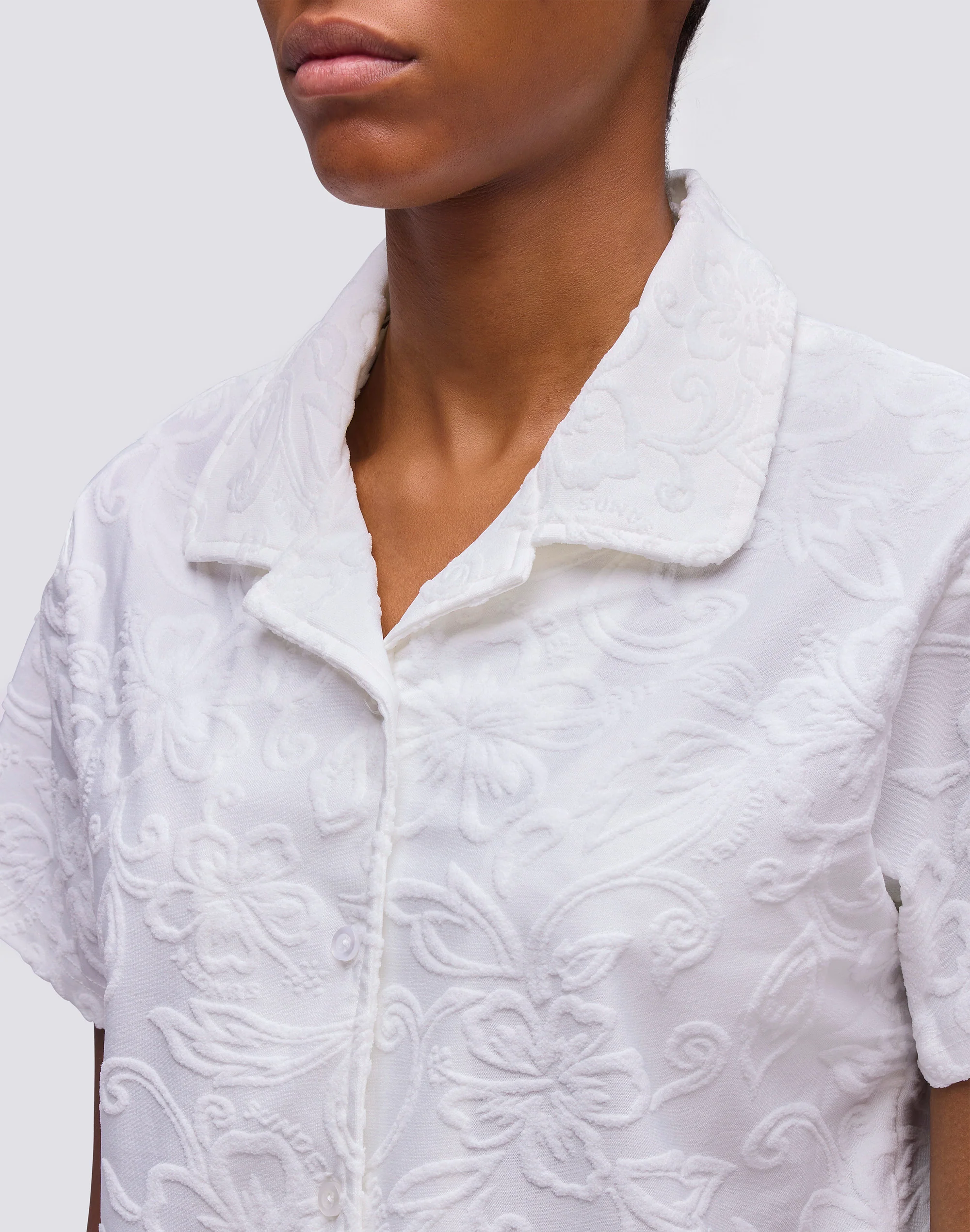 JACQUARD TERRY BOWLING SHIRT WITH SK23 PATTERN - Image 3