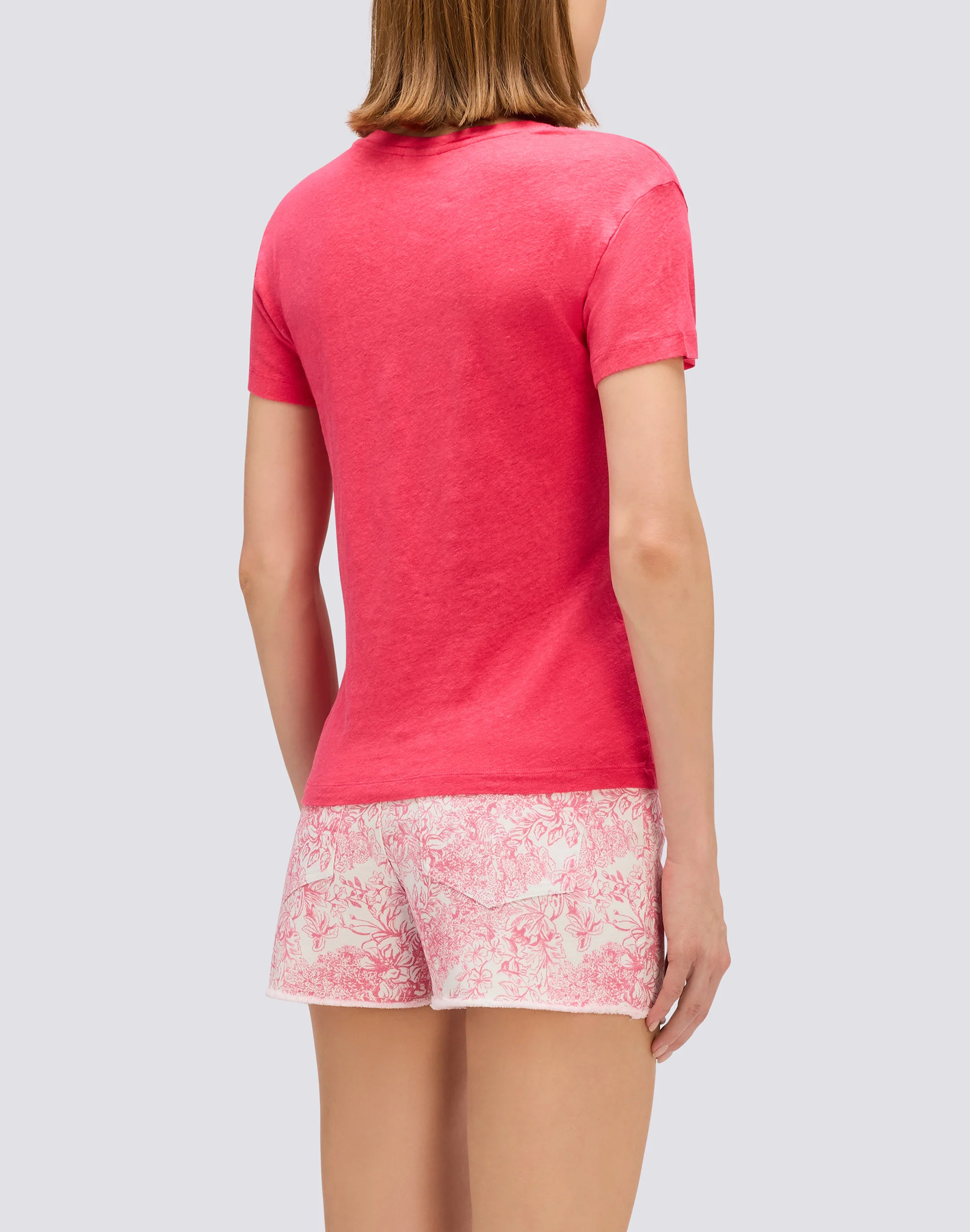 HALF-SLEEVED LINEN T-SHIRT - Image 2