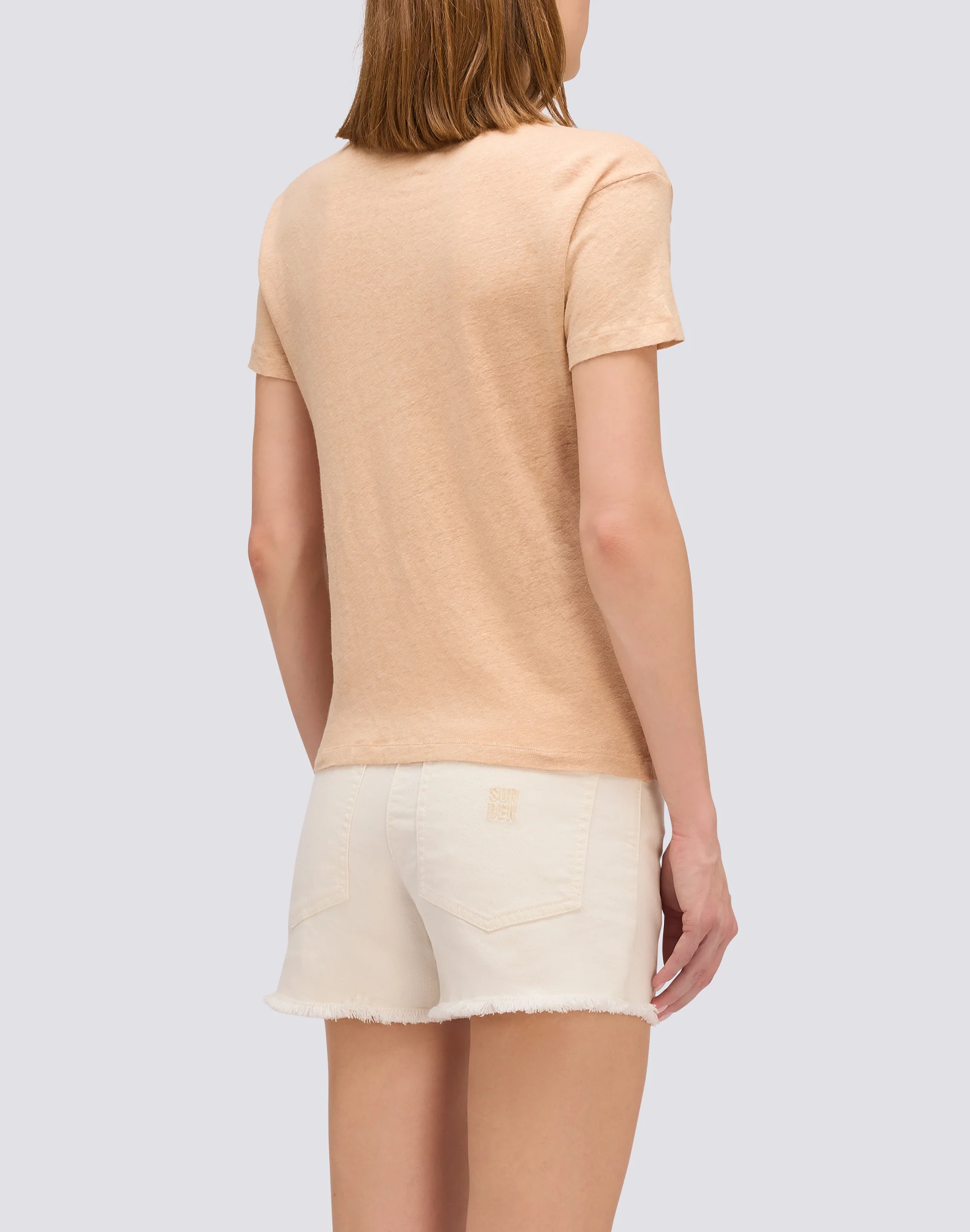 HALF-SLEEVED LINEN T-SHIRT - Image 3